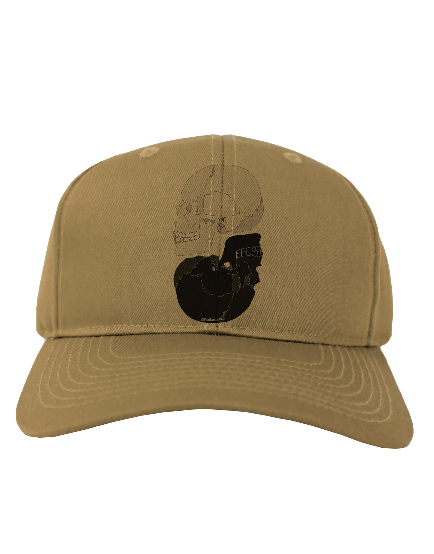 White And Black Inverted Skulls Adult Baseball Cap Hat by TooLoud-Baseball Cap-TooLoud-Khaki-One Size-Davson Sales