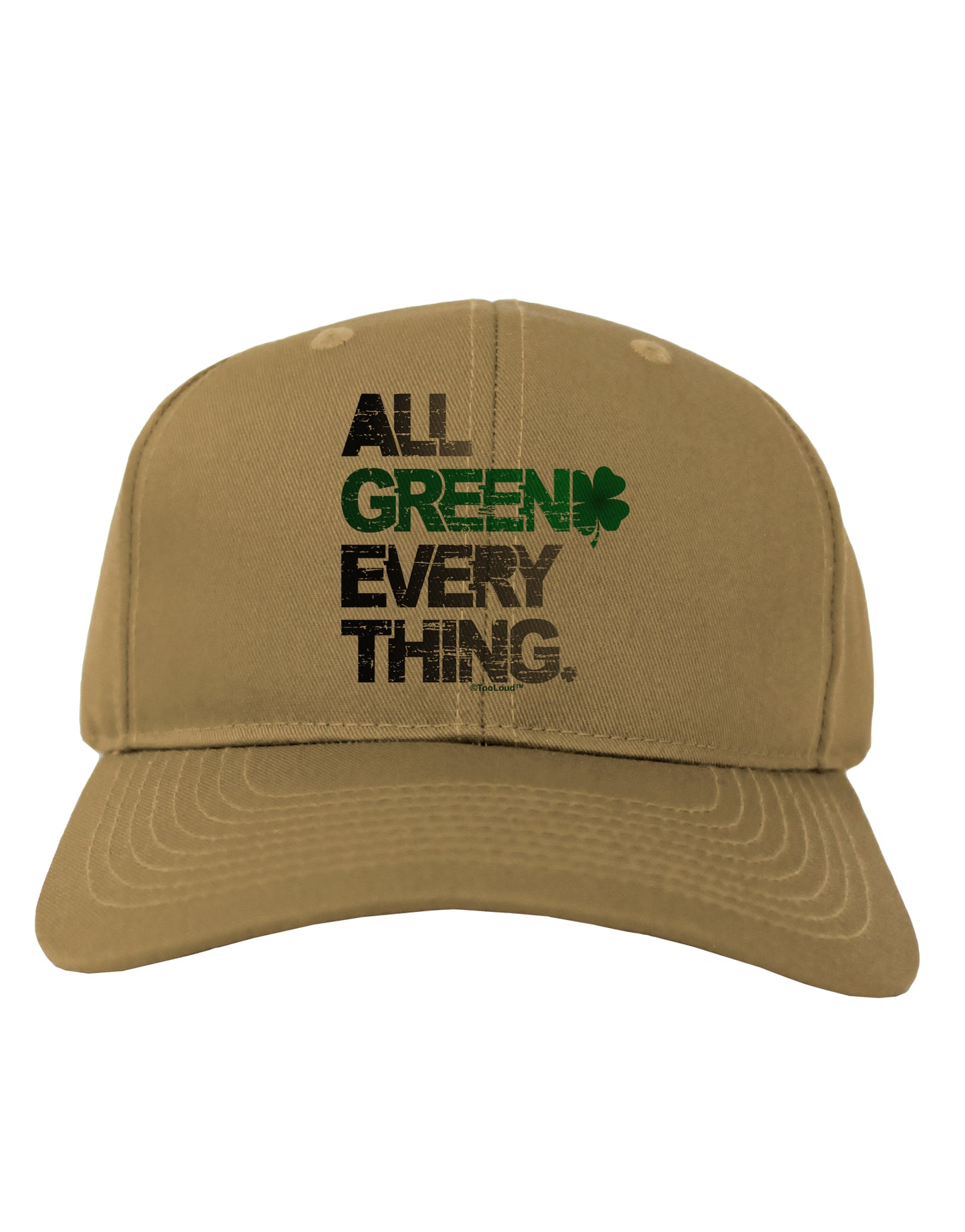 All Green Everything Distressed Adult Baseball Cap Hat-Baseball Cap-TooLoud-Khaki-One Size-Davson Sales
