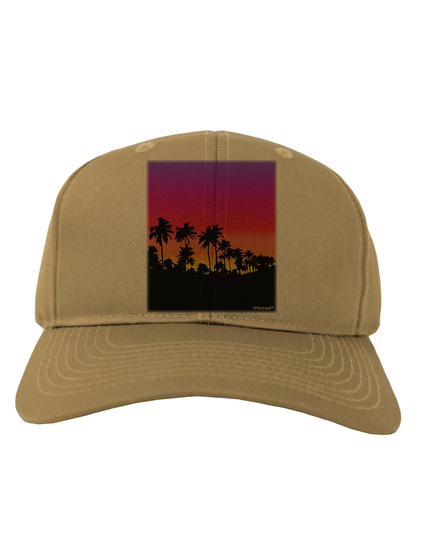 Palm Trees and Sunset Design Adult Baseball Cap Hat by TooLoud-Baseball Cap-TooLoud-Khaki-One Size-Davson Sales
