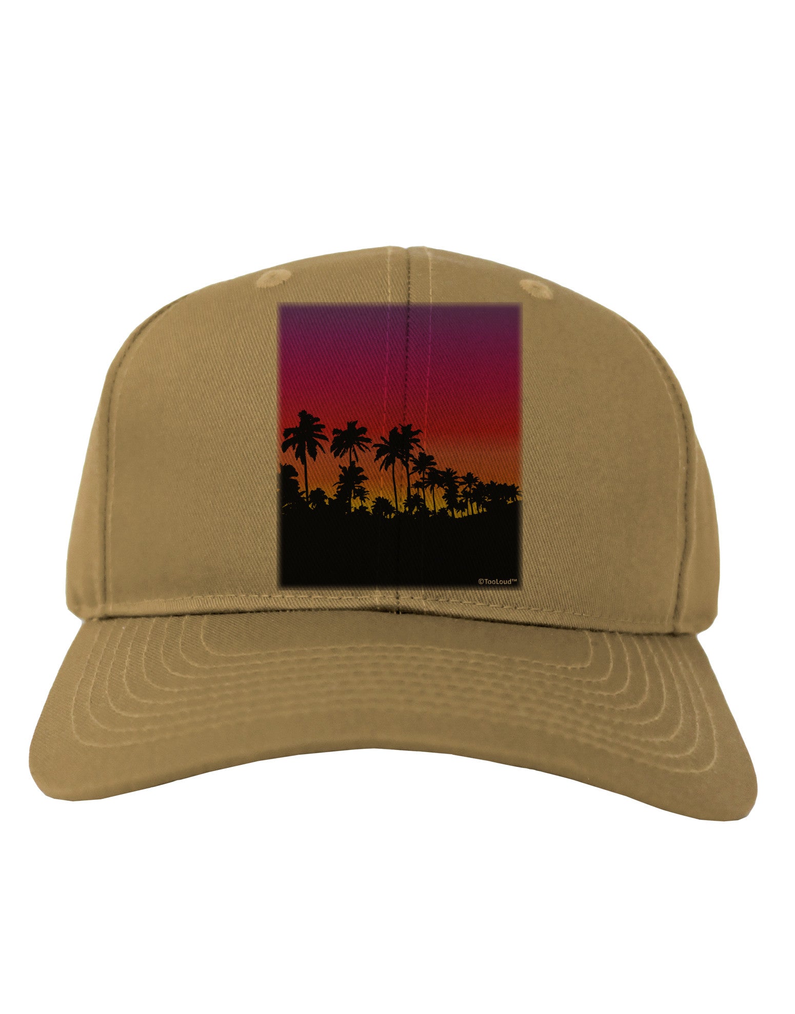 Palm Trees and Sunset Design Adult Baseball Cap Hat by TooLoud-Baseball Cap-TooLoud-Khaki-One Size-Davson Sales