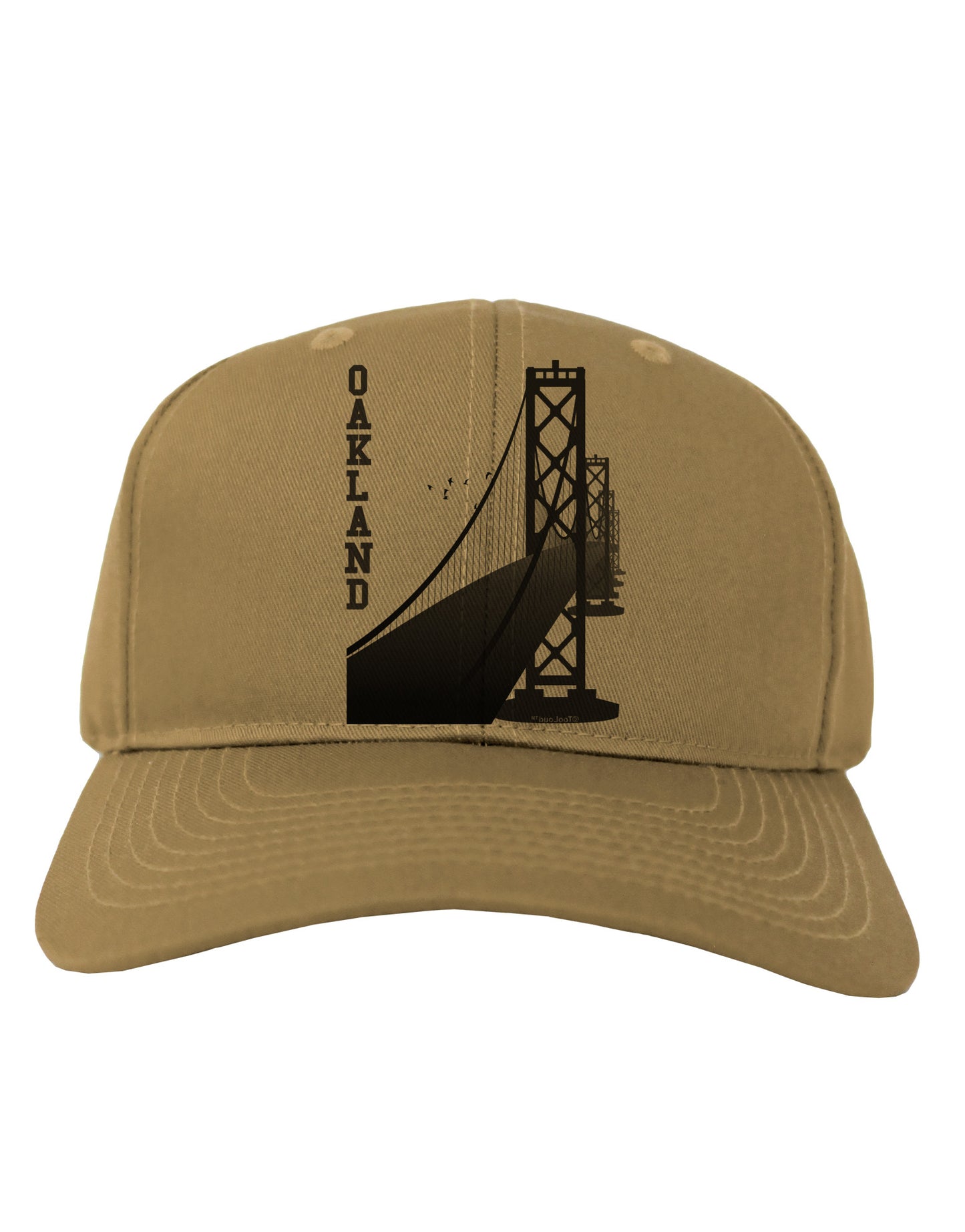Oakland Text Bay Bridge Adult Baseball Cap Hat-Baseball Cap-TooLoud-Khaki-One Size-Davson Sales