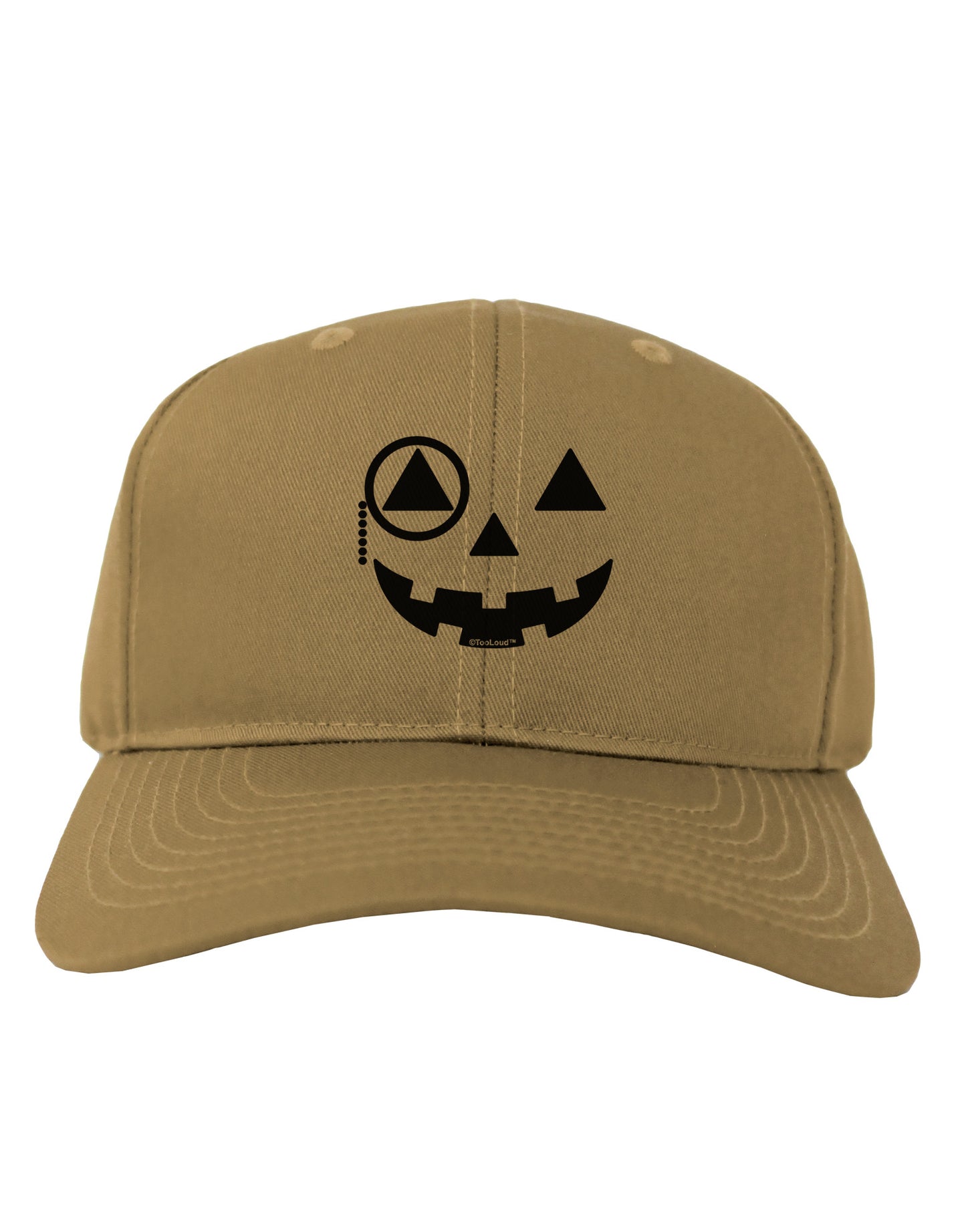 Monocle Jack-o-Lantern B-W Adult Baseball Cap Hat-Baseball Cap-TooLoud-Khaki-One Size-Davson Sales