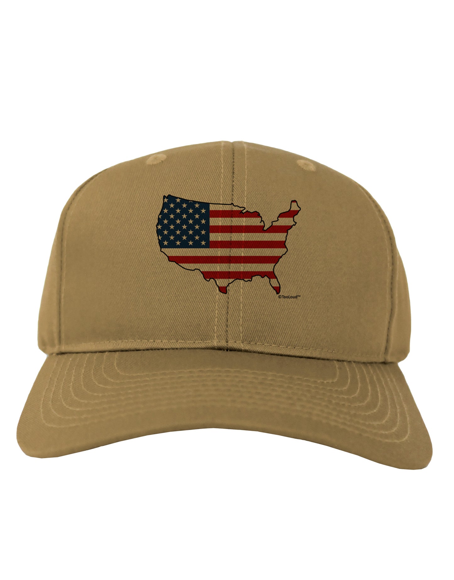 United States Cutout - American Flag Design Adult Baseball Cap Hat by TooLoud-Baseball Cap-TooLoud-Khaki-One Size-Davson Sales