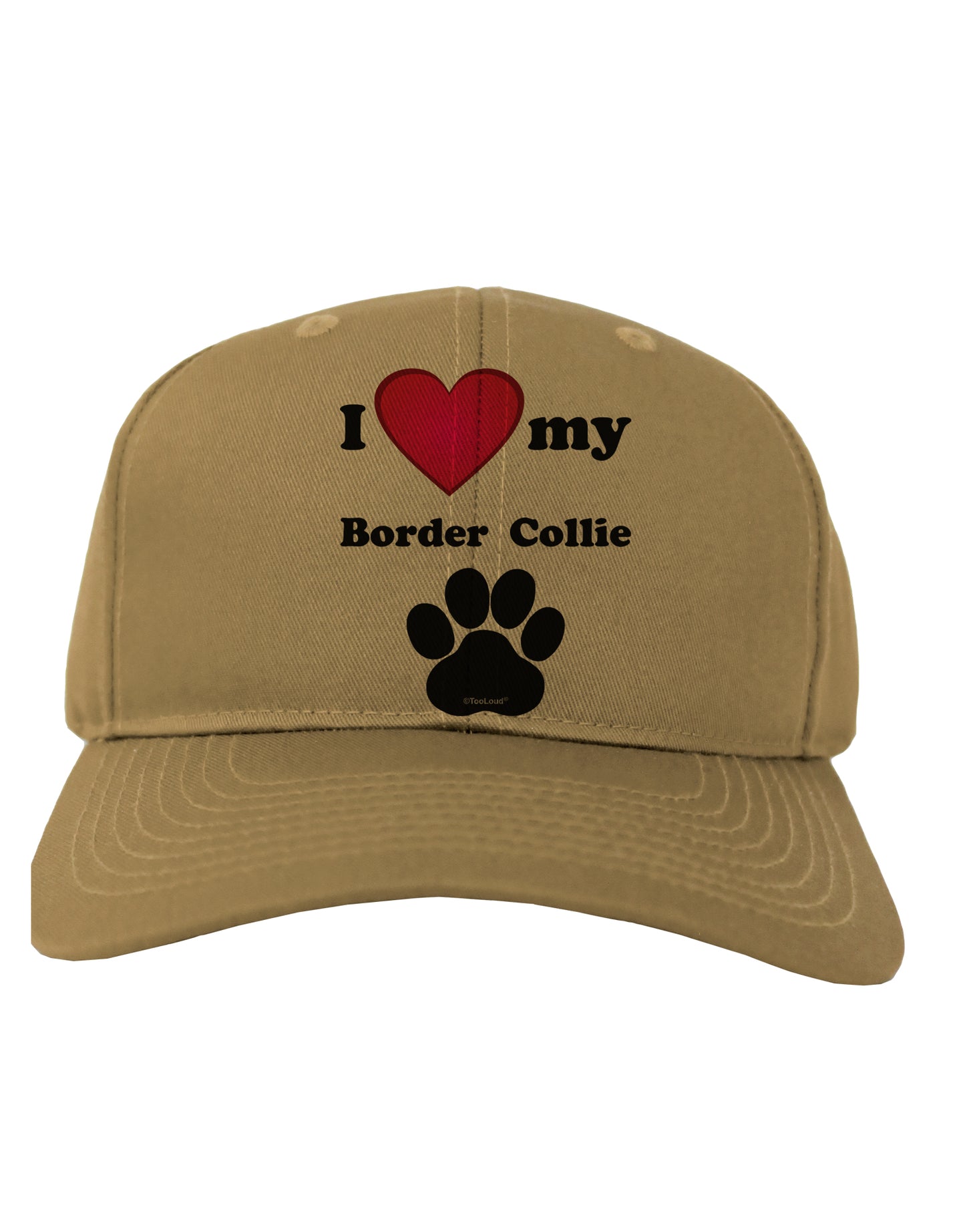 I Heart My Border Collie Adult Baseball Cap Hat by TooLoud-Baseball Cap-TooLoud-Khaki-One Size-Davson Sales