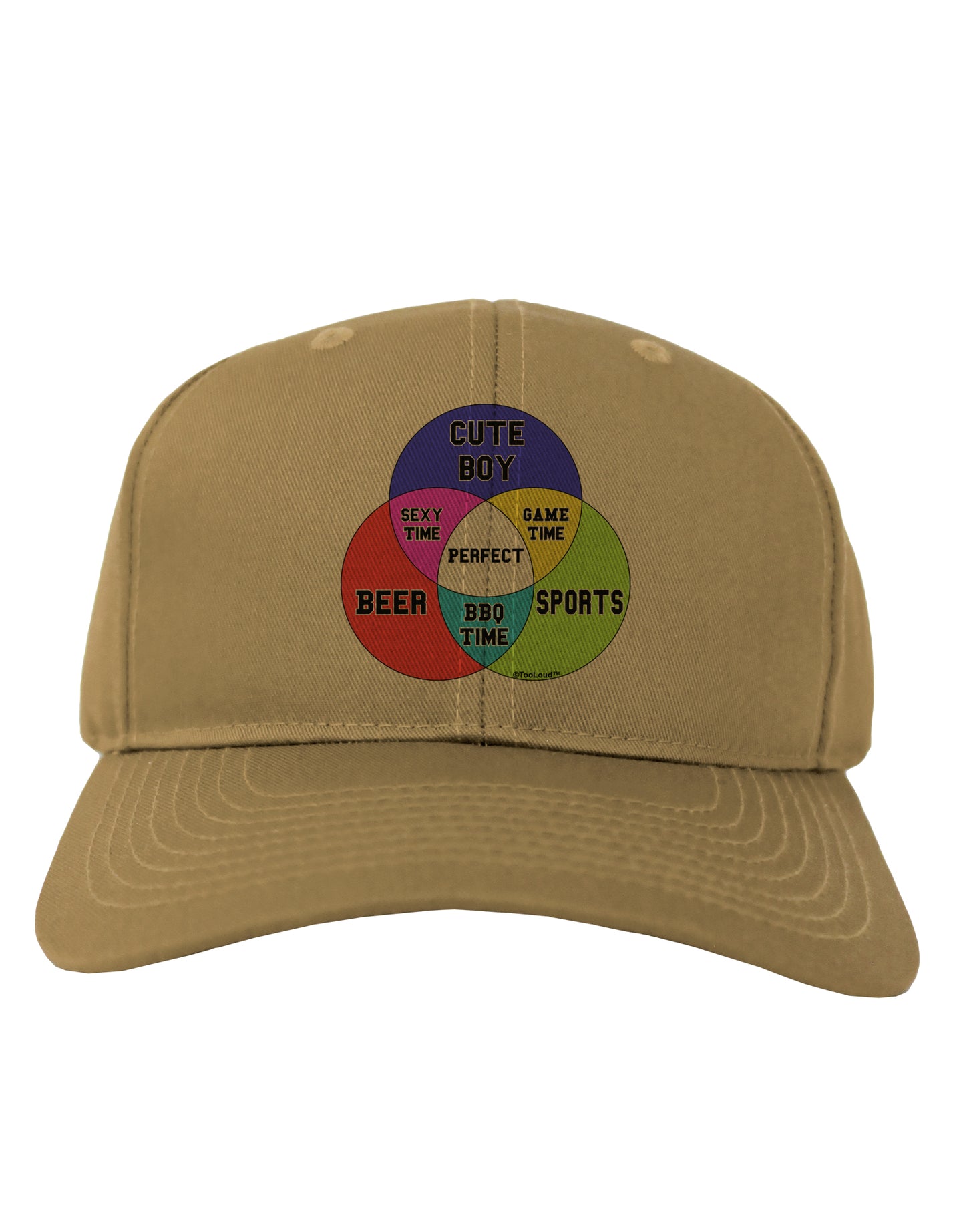 Beer Boy and Sports Diagram Adult Baseball Cap Hat-Baseball Cap-TooLoud-Khaki-One Size-Davson Sales