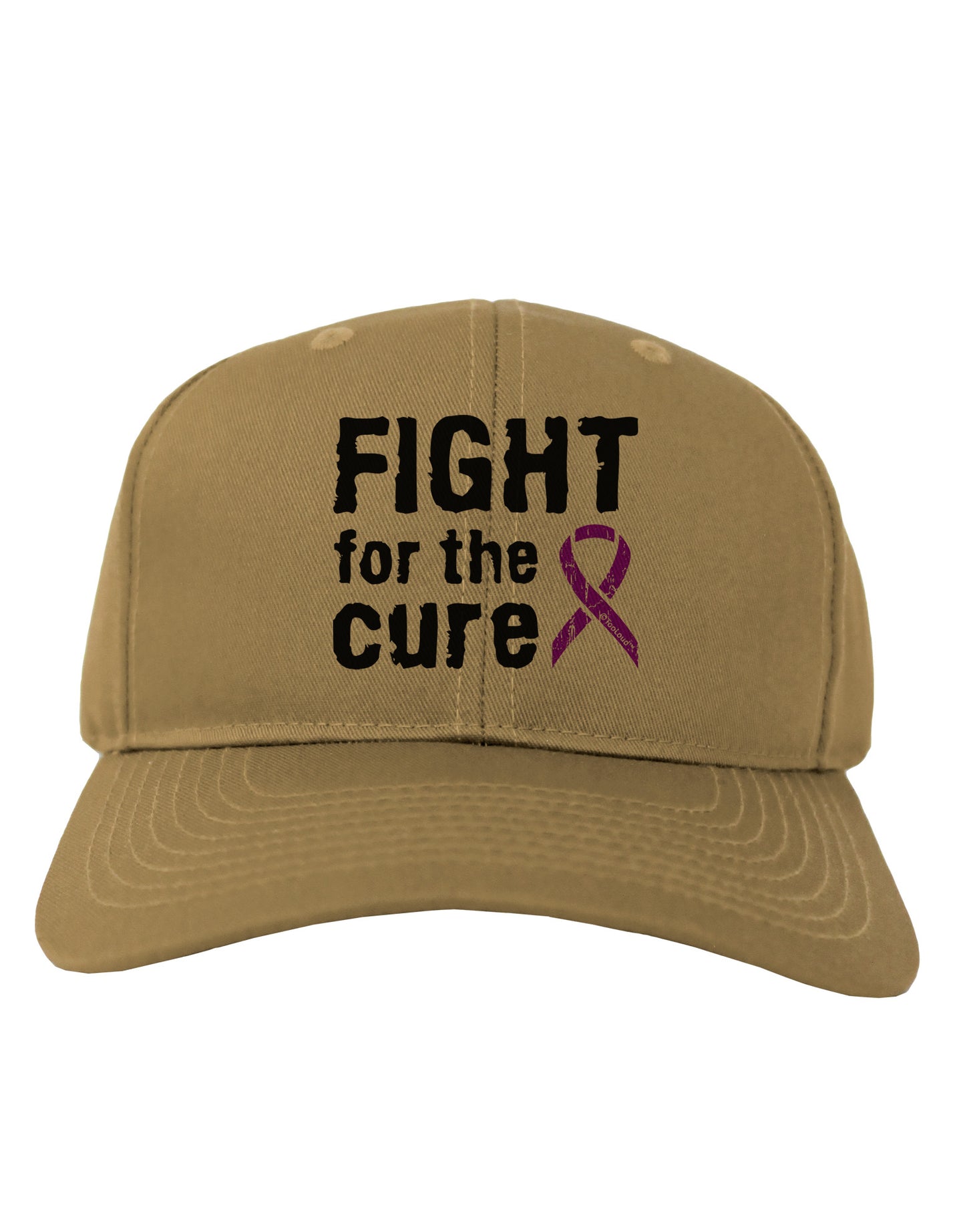 Fight for the Cure - Purple Ribbon Crohn?ÇÖs Disease Adult Baseball Cap Hat-Baseball Cap-TooLoud-Khaki-One Size-Davson Sales