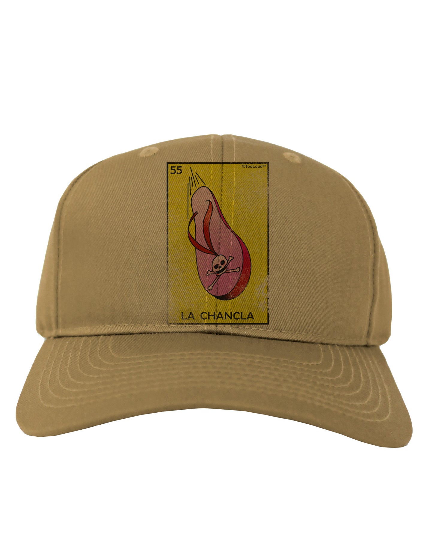 La Chancla Loteria Distressed Adult Baseball Cap Hat by-Baseball Cap-TooLoud-Khaki-One Size-Davson Sales