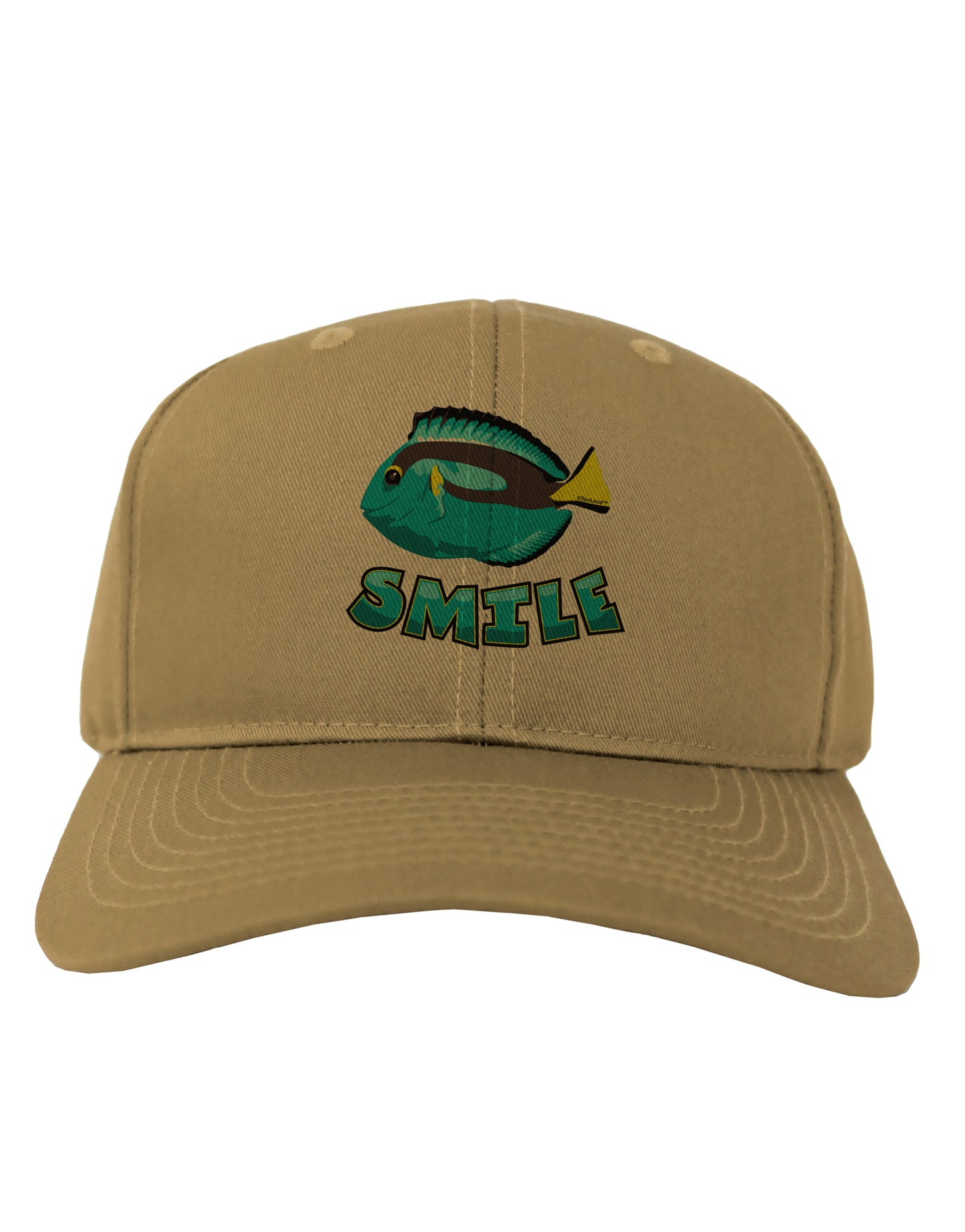 Blue Tang Fish - Smile Adult Baseball Cap Hat-Baseball Cap-TooLoud-Khaki-One Size-Davson Sales