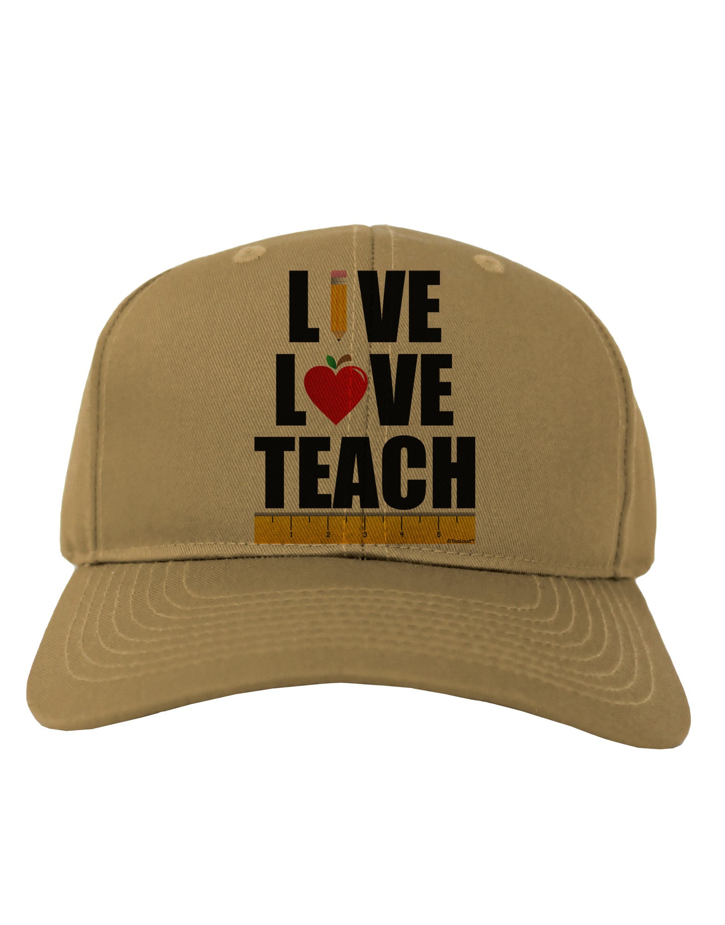 Live Love Teach Adult Baseball Cap Hat-Baseball Cap-TooLoud-Khaki-One Size-Davson Sales