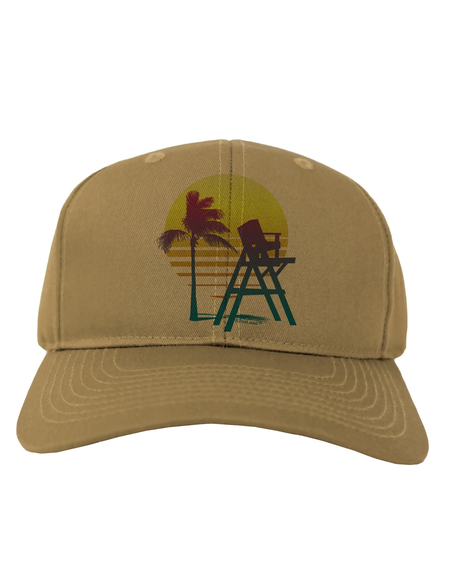 LA Beach Silhouette Letters Adult Baseball Cap Hat-Baseball Cap-TooLoud-Khaki-One Size-Davson Sales