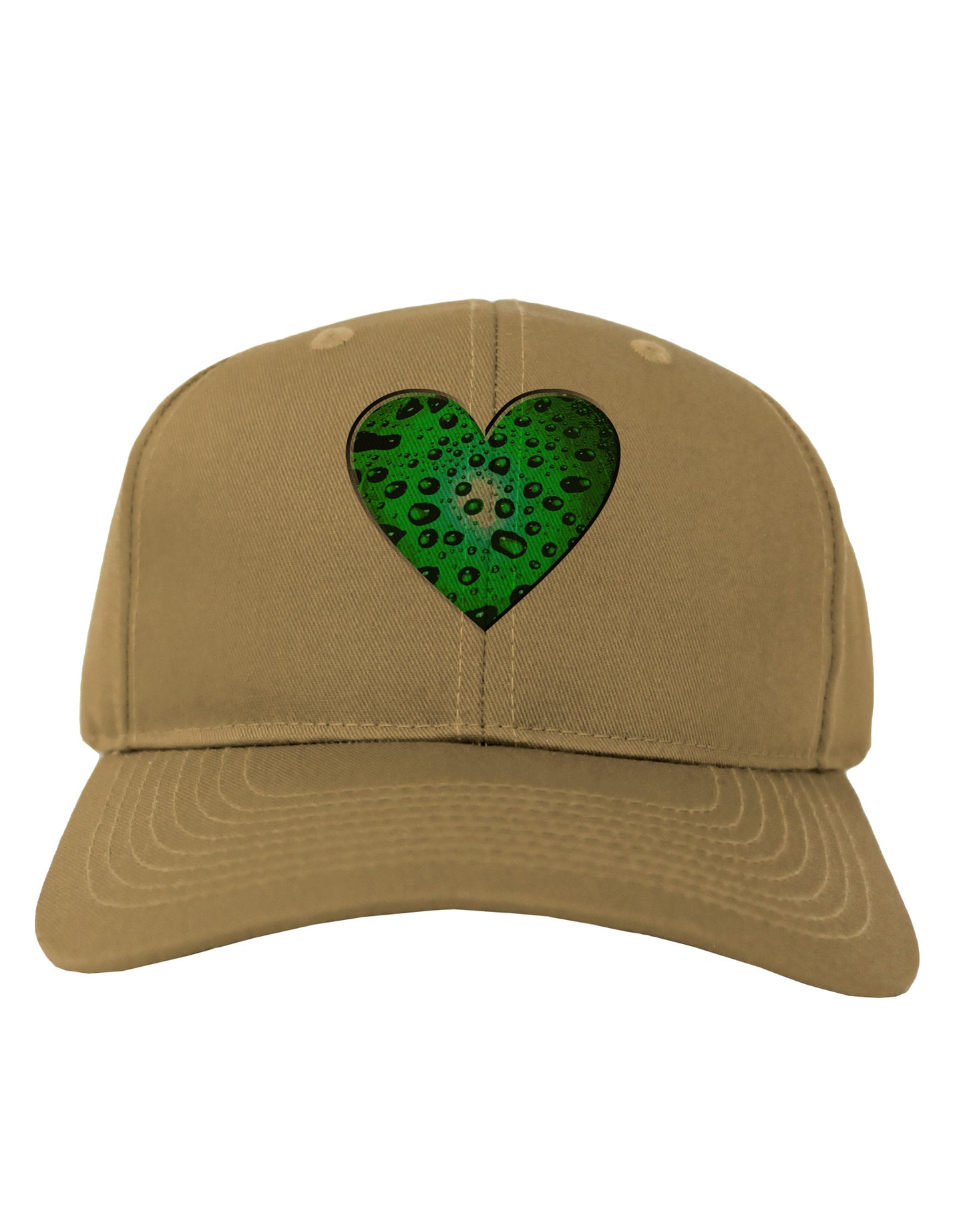 Water Droplet Heart Green Adult Baseball Cap Hat by TooLoud-Baseball Cap-TooLoud-Khaki-One Size-Davson Sales