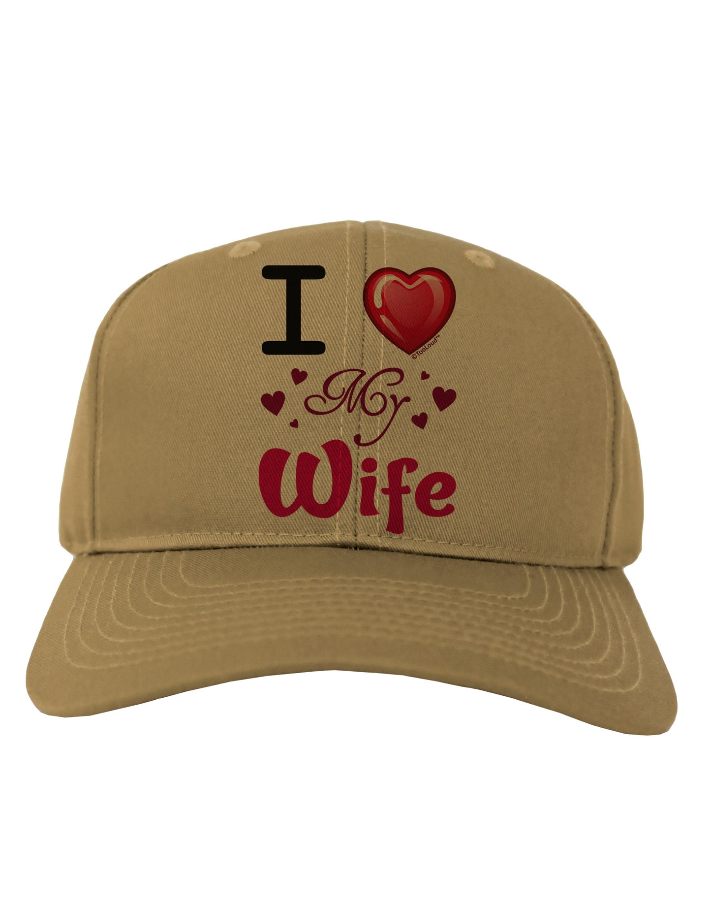 I Love Heart My Wife Adult Baseball Cap Hat-Baseball Cap-TooLoud-Khaki-One Size-Davson Sales