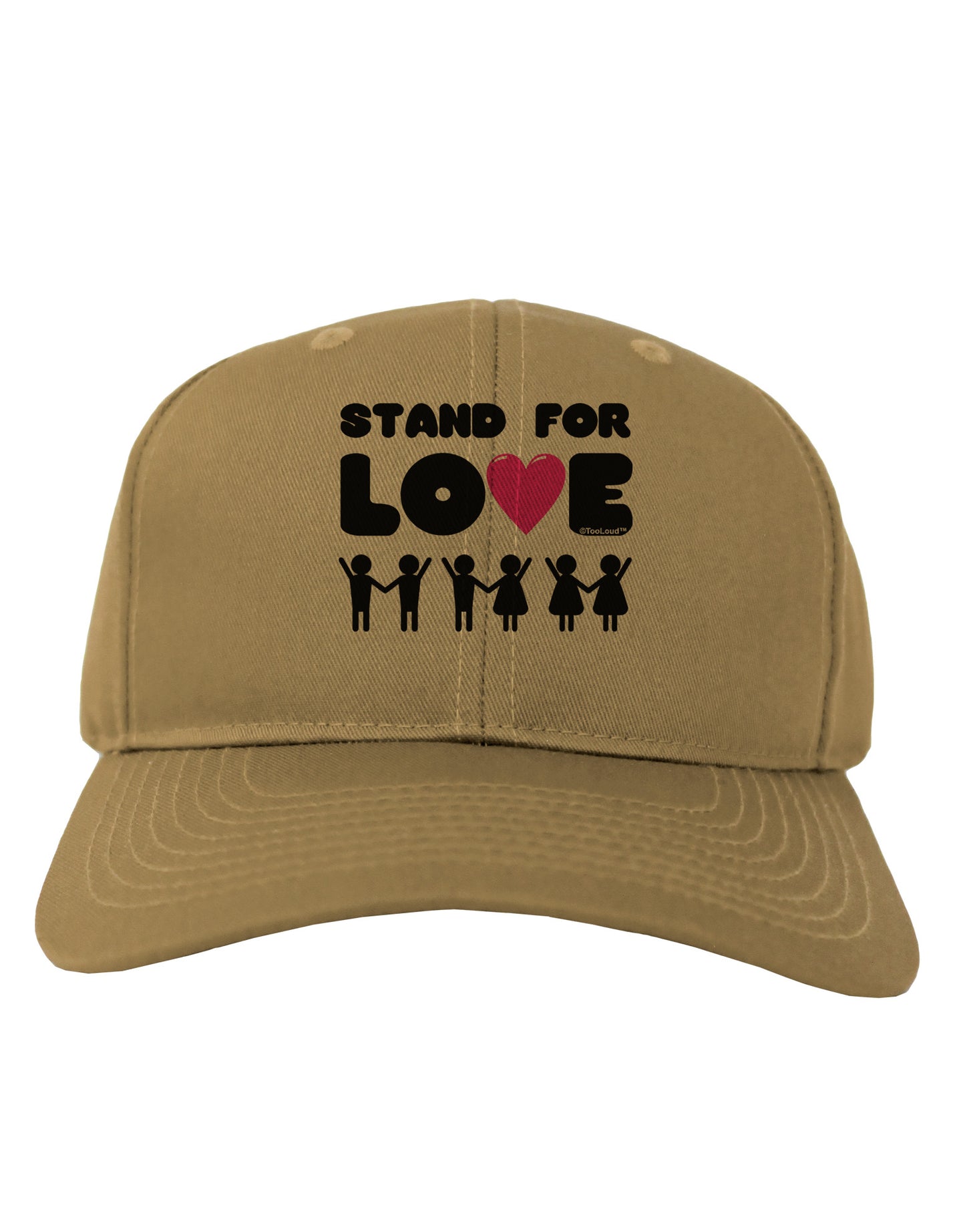 Stand For Love Pink Heart Adult Baseball Cap Hat-Baseball Cap-TooLoud-Khaki-One Size-Davson Sales