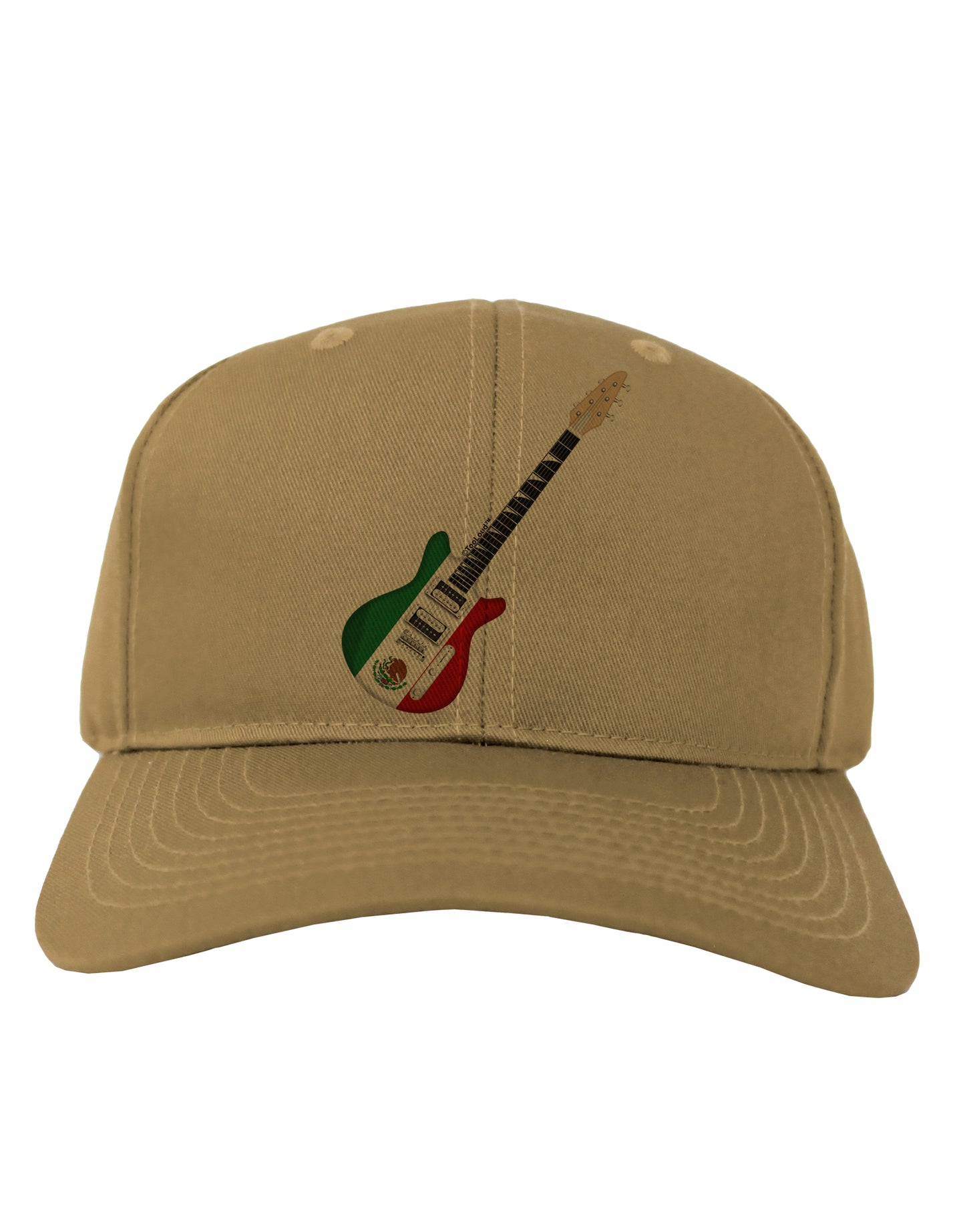 Mexican Flag Guitar Design Adult Baseball Cap Hat by TooLoud-Baseball Cap-TooLoud-Khaki-One Size-Davson Sales