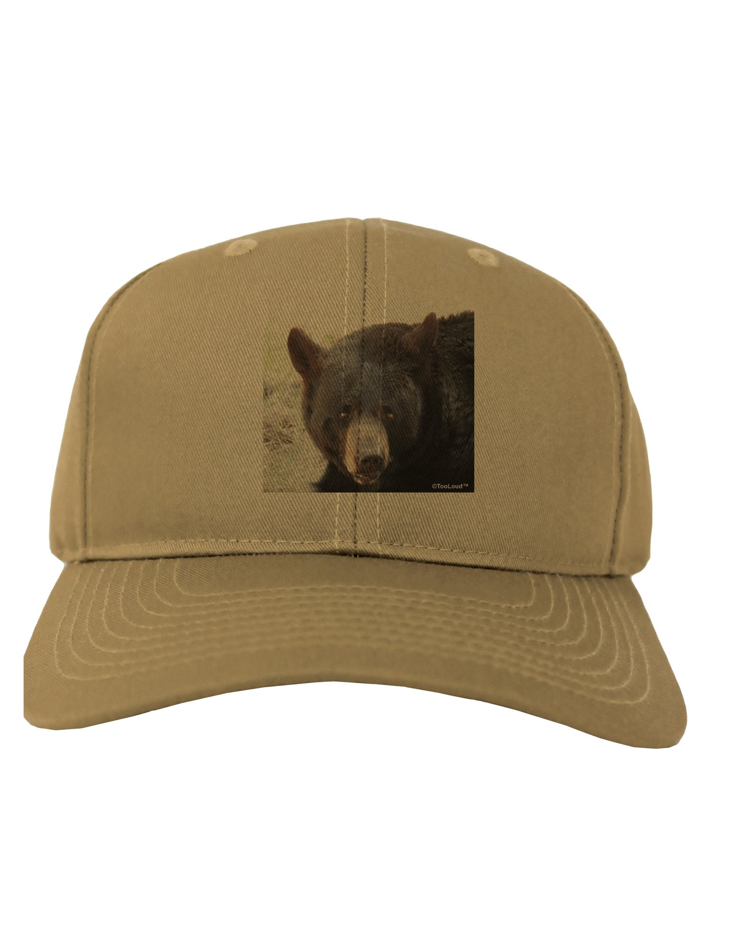 Staring Black Bear Adult Baseball Cap Hat-Baseball Cap-TooLoud-Khaki-One Size-Davson Sales