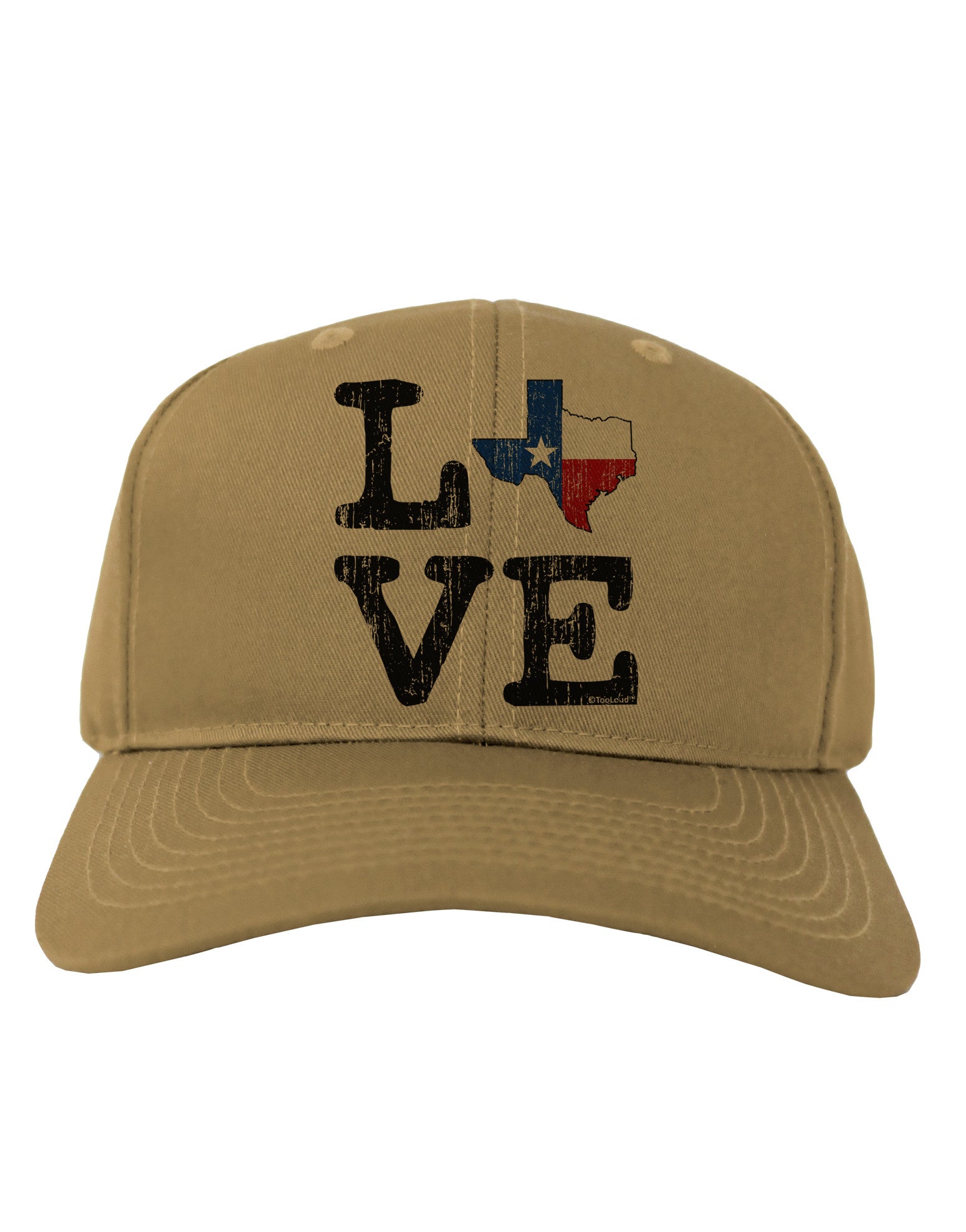Texas Love Distressed Design Adult Baseball Cap Hat by TooLoud-Baseball Cap-TooLoud-Khaki-One Size-Davson Sales