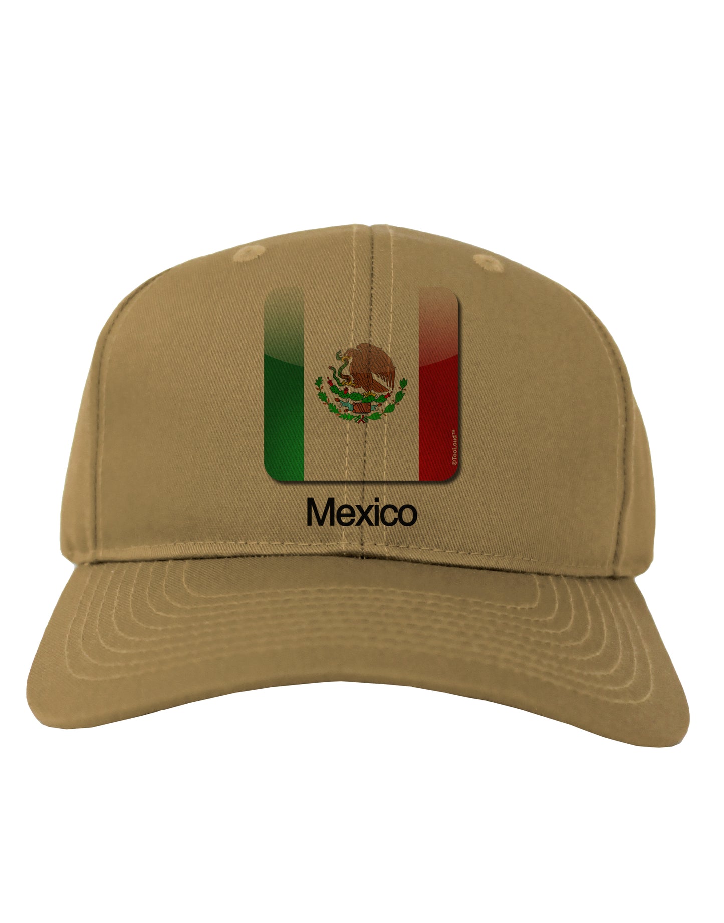 Mexican Flag App Icon - Text Adult Baseball Cap Hat by TooLoud-Baseball Cap-TooLoud-Khaki-One Size-Davson Sales