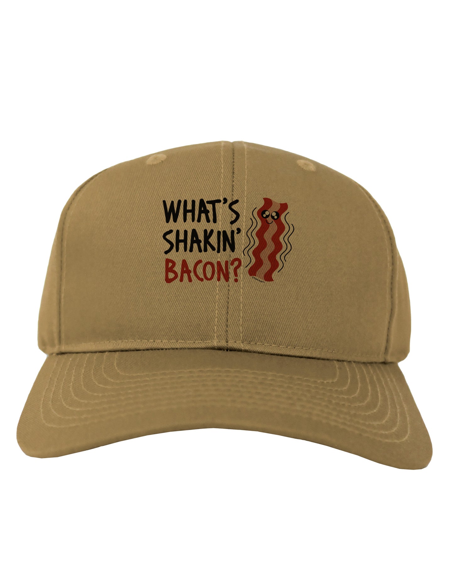 What's Shakin' Bacon Adult Baseball Cap Hat-Baseball Cap-TooLoud-Khaki-One Size-Davson Sales