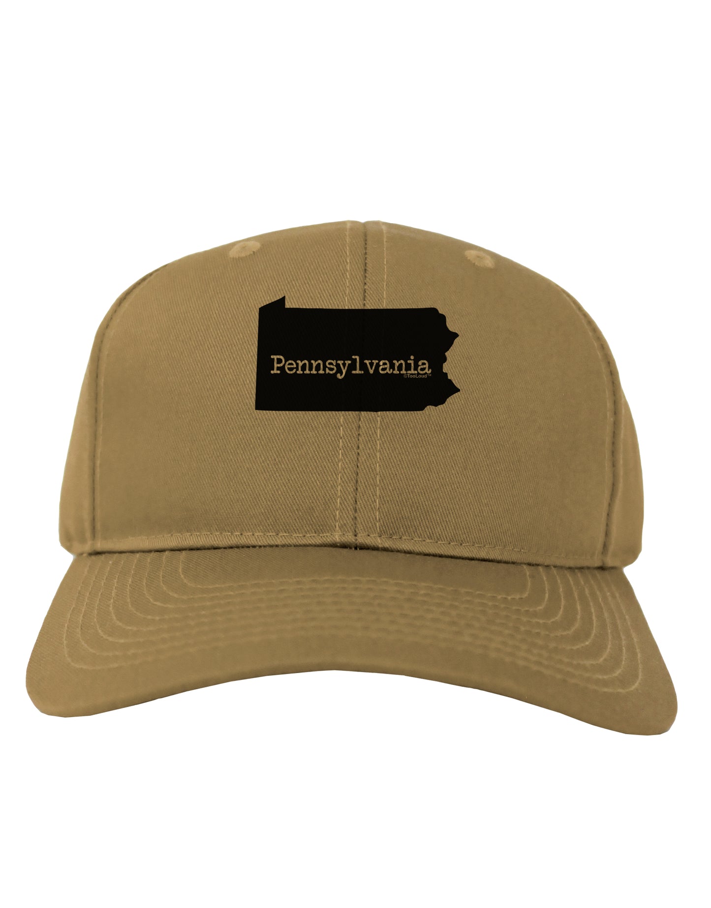 Pennsylvania - United States Shape Adult Baseball Cap Hat by TooLoud-Baseball Cap-TooLoud-Khaki-One Size-Davson Sales