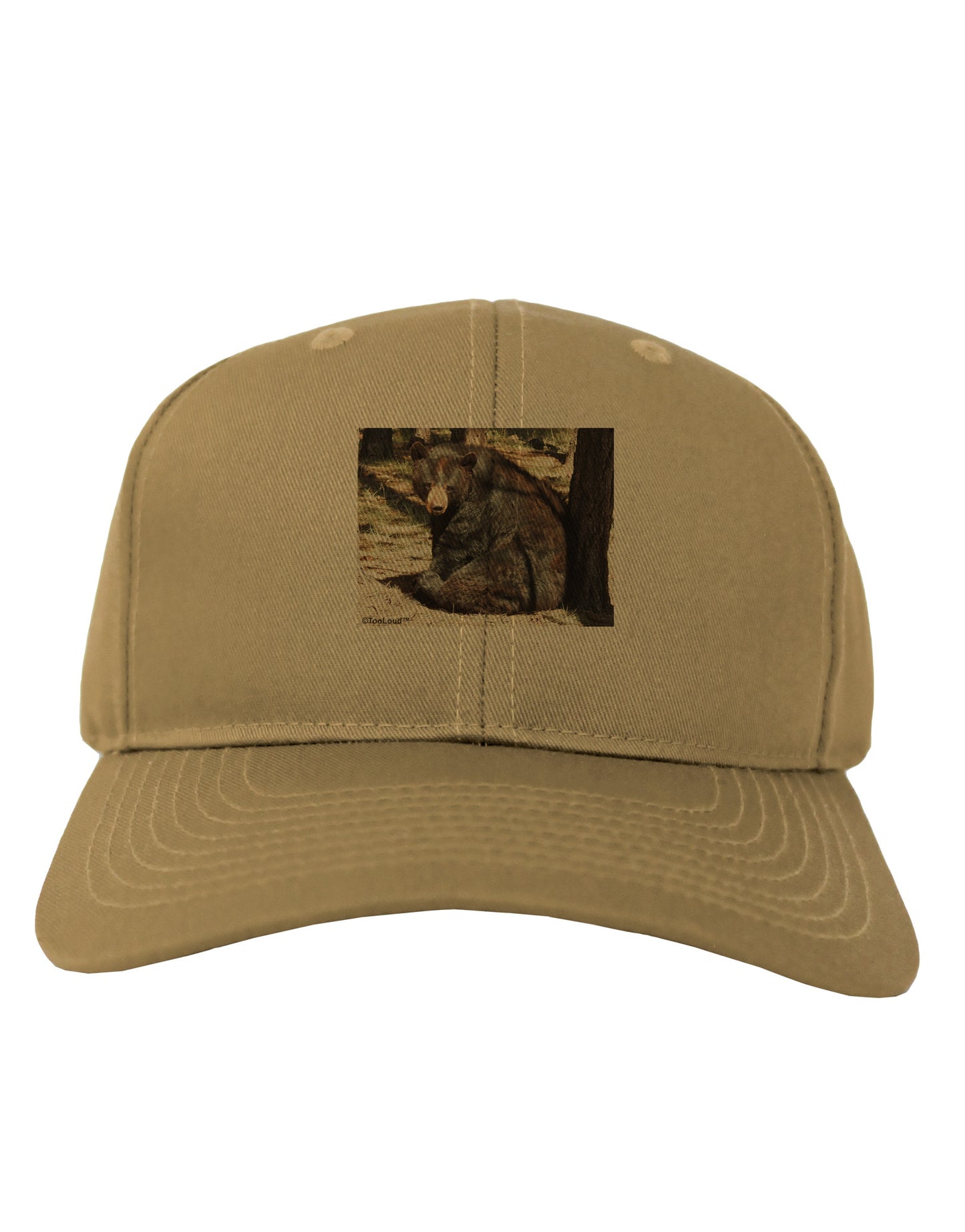 Sad Black Bear Adult Baseball Cap Hat-Baseball Cap-TooLoud-Khaki-One Size-Davson Sales