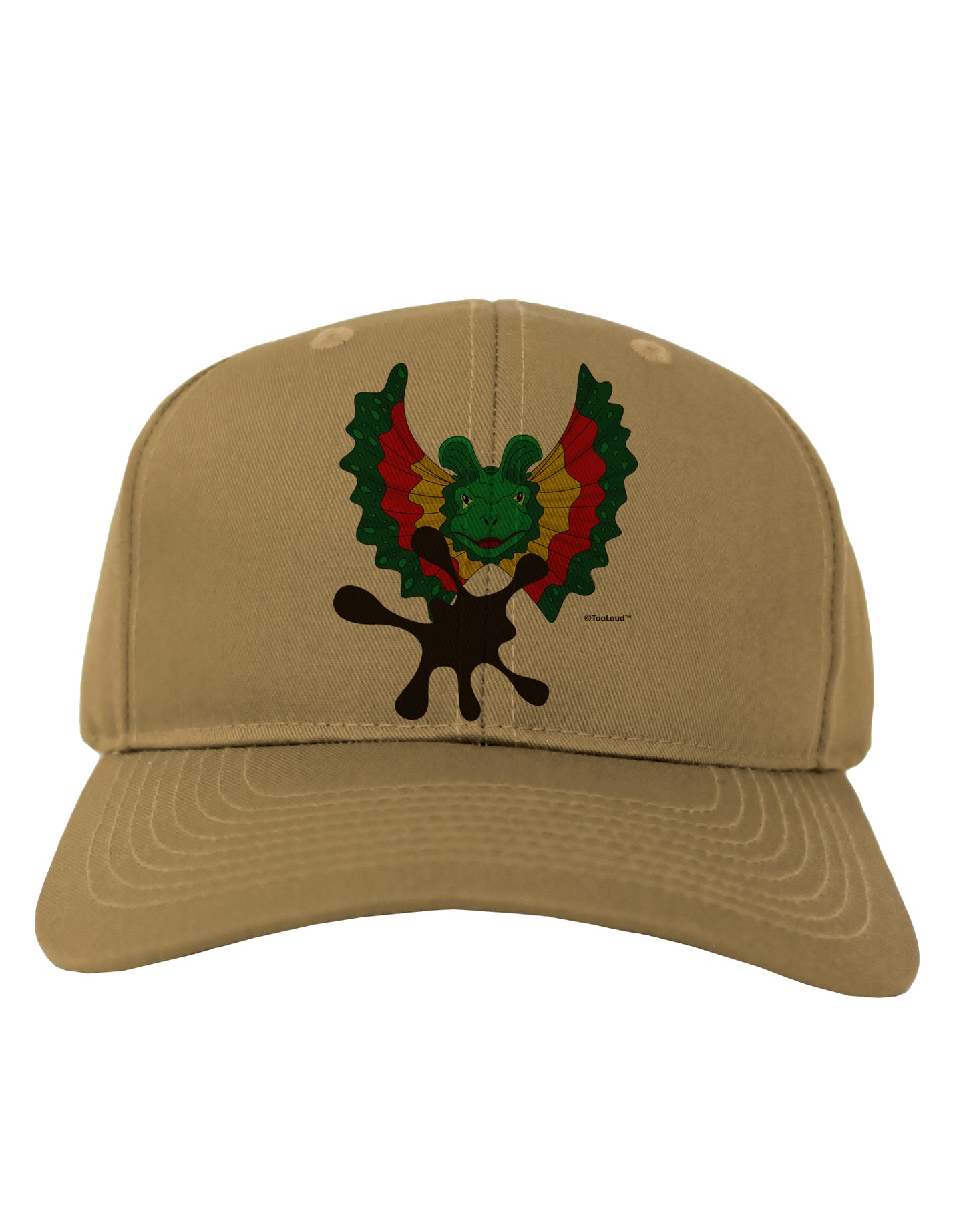 Dilophosaurus Design - Spit Adult Baseball Cap Hat by TooLoud-Baseball Cap-TooLoud-Khaki-One Size-Davson Sales