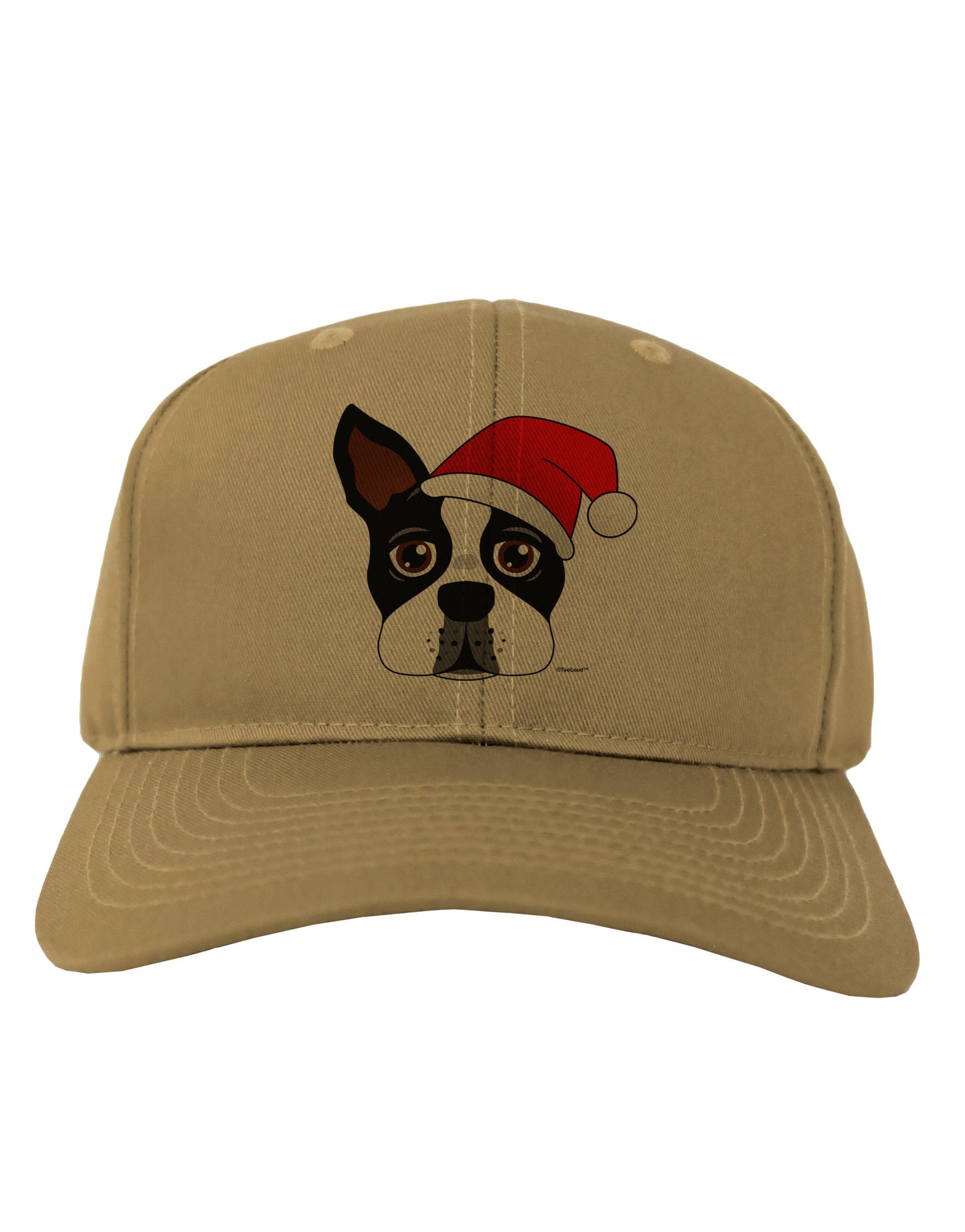 Cute Dog with Santa Hat - Christmas Adult Baseball Cap Hat-Baseball Cap-TooLoud-Khaki-One Size-Davson Sales