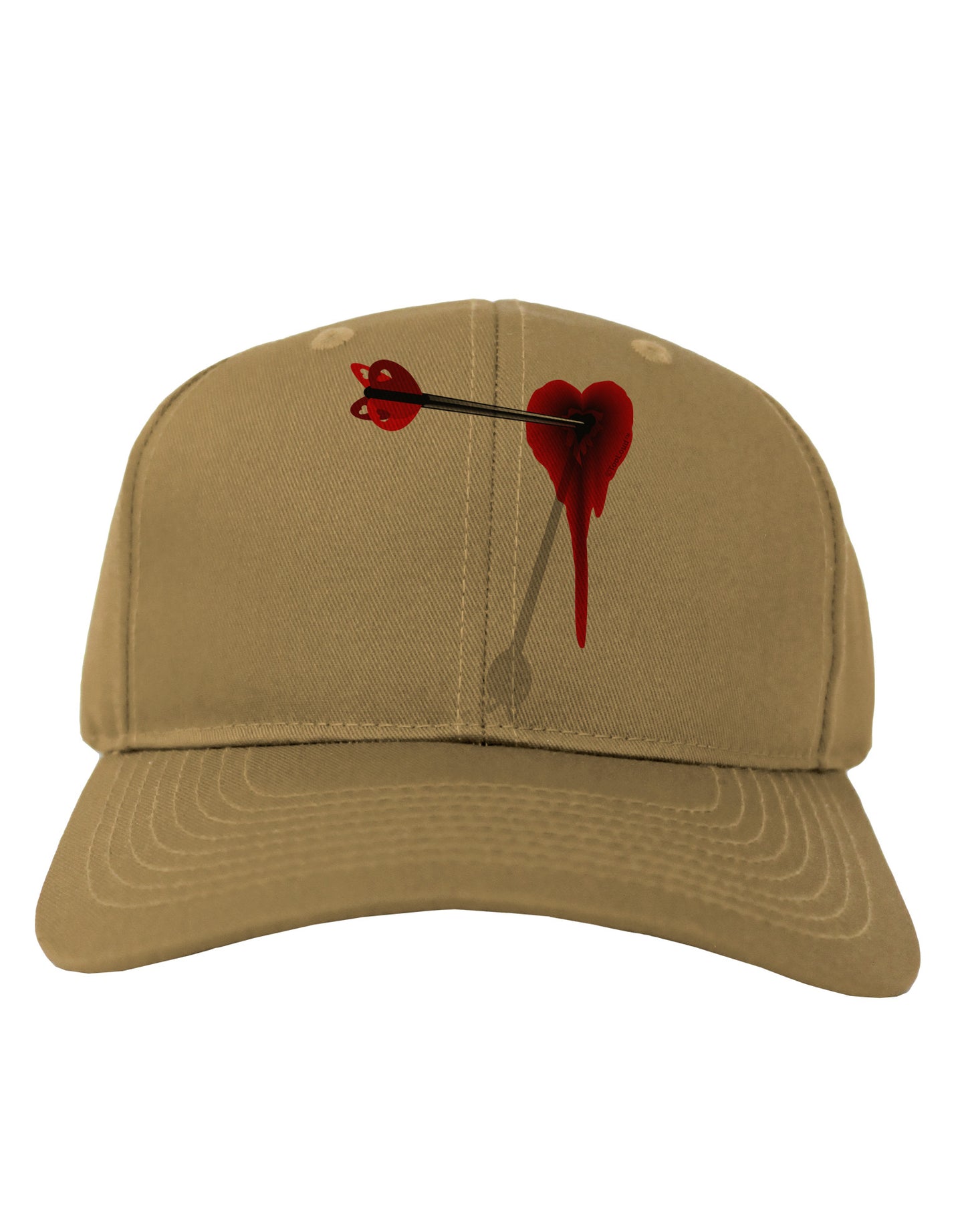 Cupid's Arrow Heart Shot Wound Adult Baseball Cap Hat-Baseball Cap-TooLoud-Khaki-One Size-Davson Sales