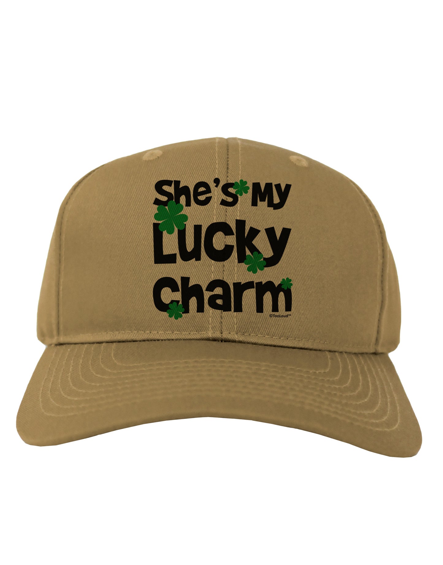 She's My Lucky Charm - Matching Couples Design Adult Baseball Cap Hat by TooLoud-Baseball Cap-TooLoud-Khaki-One Size-Davson Sales