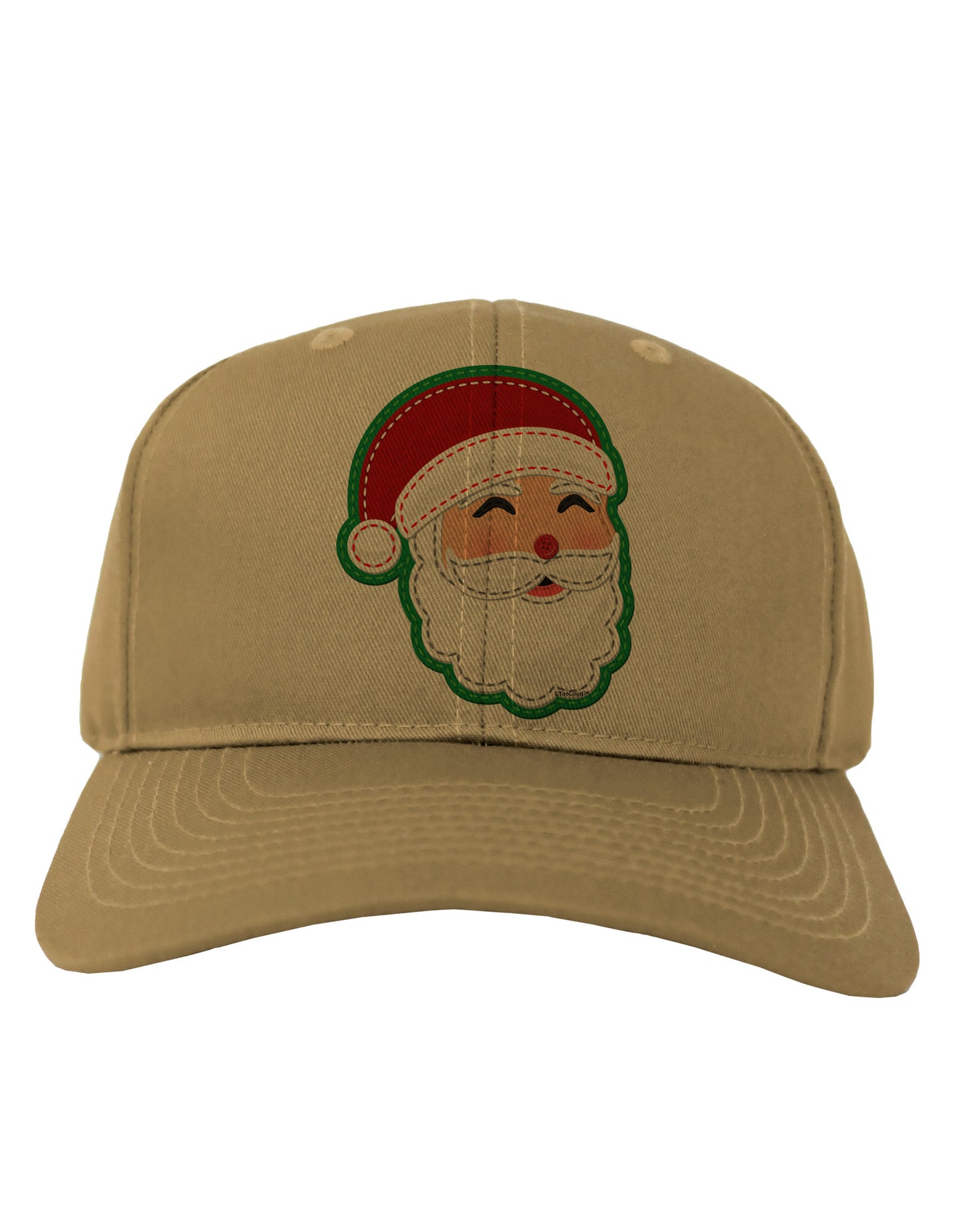 Cute Santa Claus Face Faux Applique Adult Baseball Cap Hat-Baseball Cap-TooLoud-Khaki-One Size-Davson Sales
