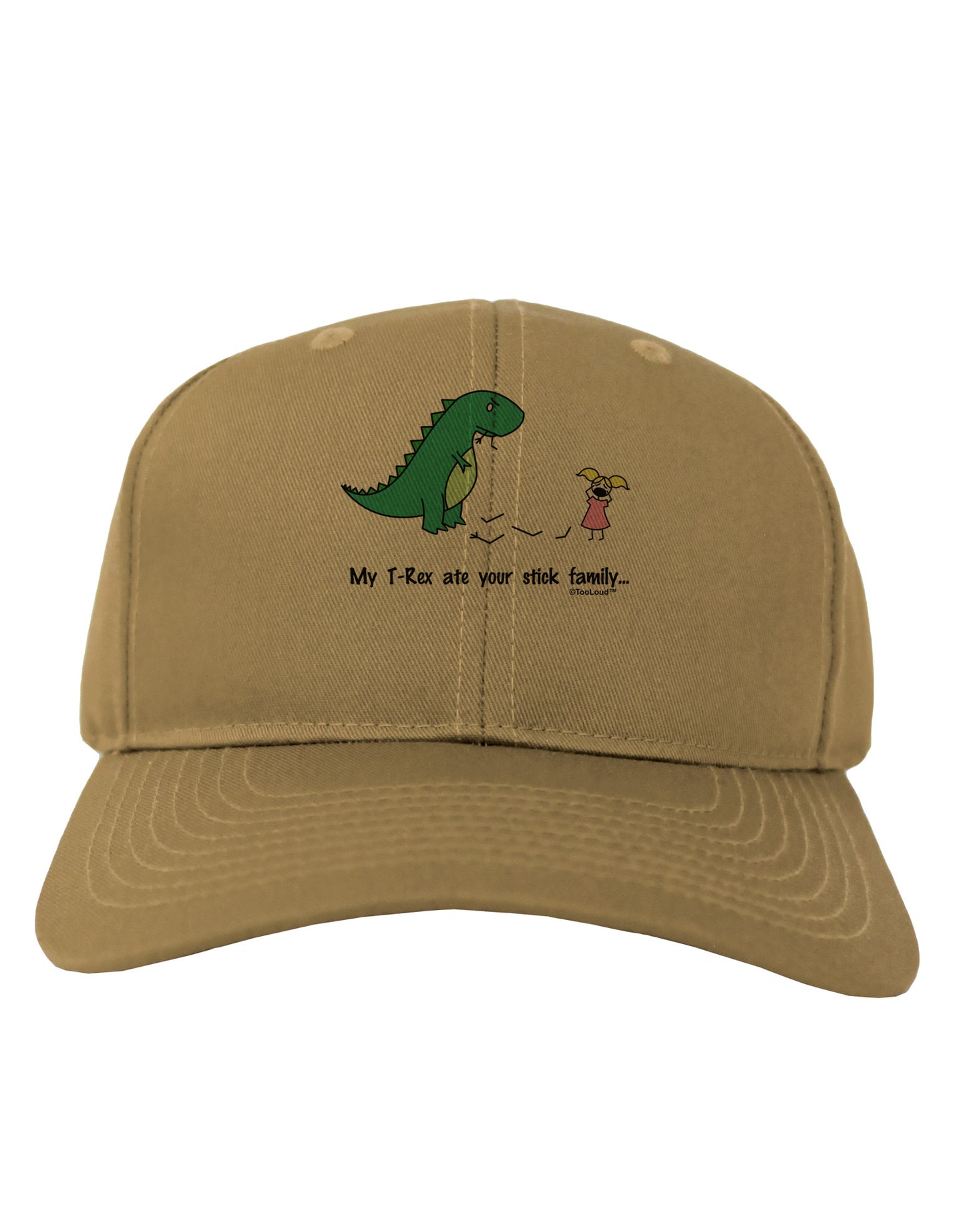 My T-Rex Ate Your Stick Family - Color Adult Baseball Cap Hat by TooLoud-Baseball Cap-TooLoud-Khaki-One Size-Davson Sales