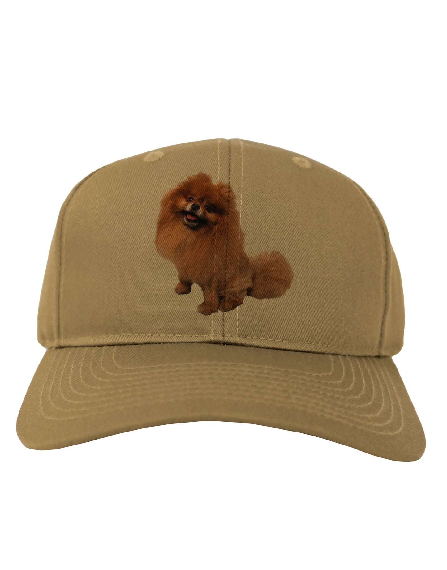 Pomeranian Sitting All Cute-Like Adult Baseball Cap Hat-Baseball Cap-TooLoud-Khaki-One Size-Davson Sales