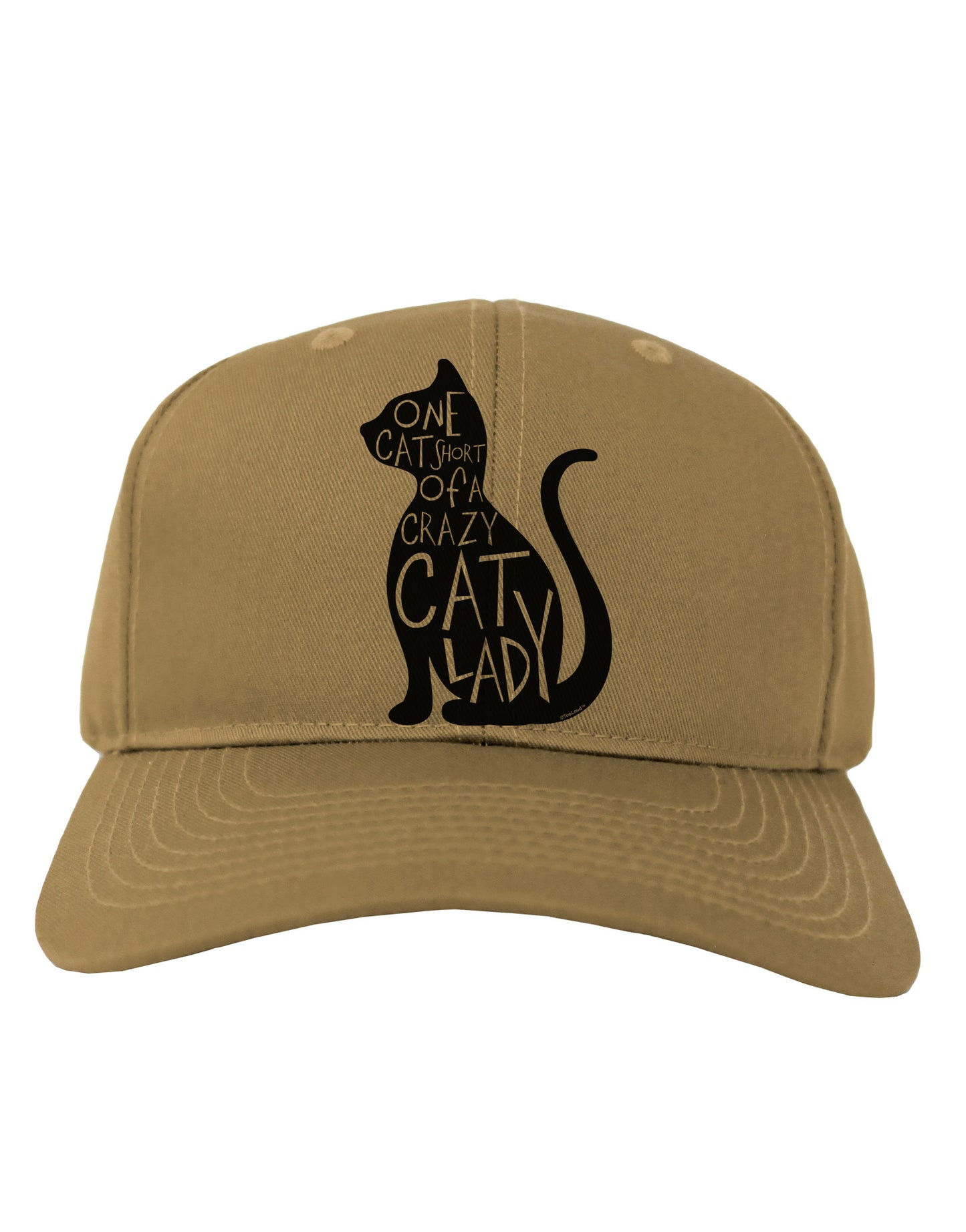 One Cat Short Of A Crazy Cat Lady Adult Baseball Cap Hat-Baseball Cap-TooLoud-Khaki-One Size-Davson Sales