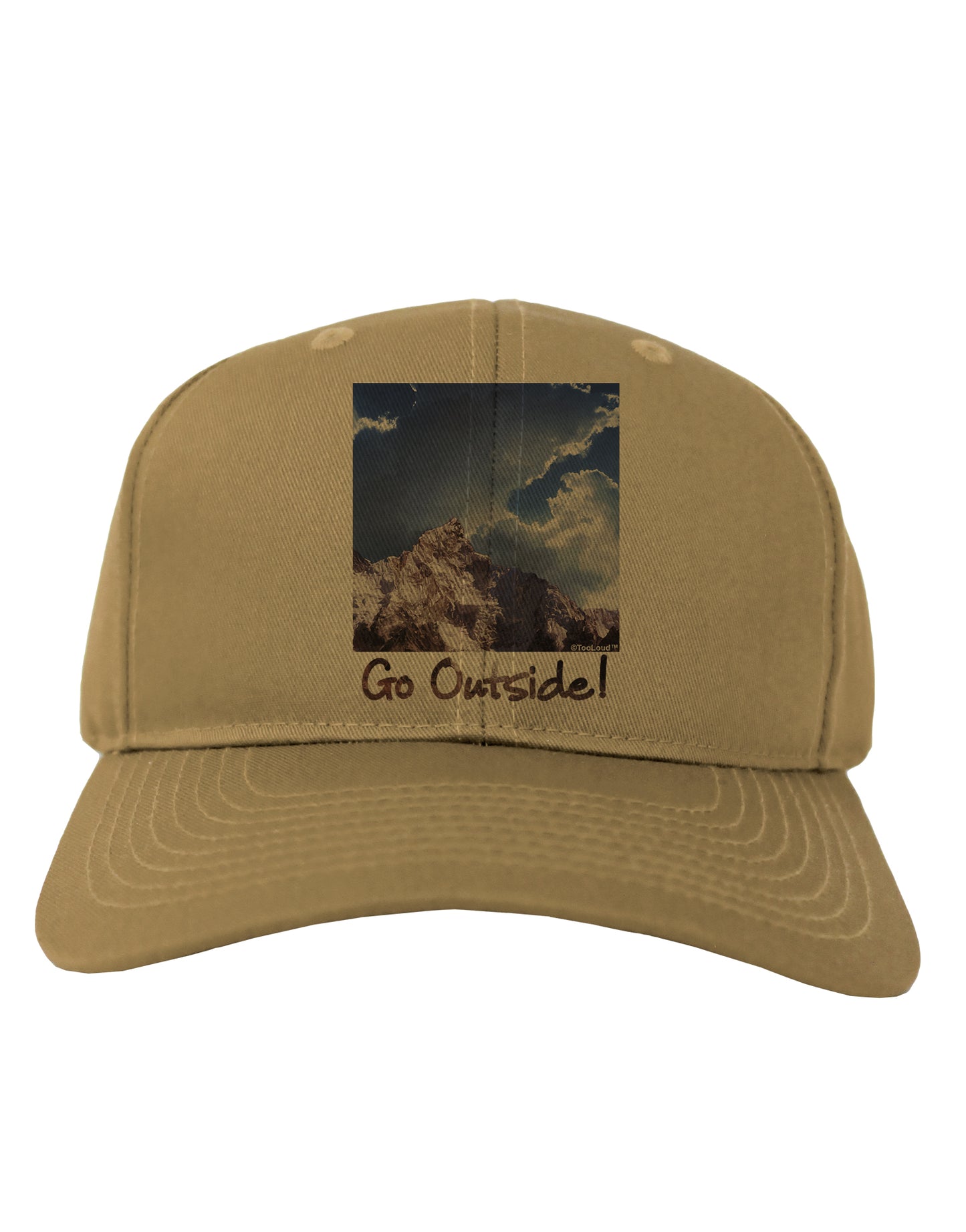 Go Outside Mountain Adult Baseball Cap Hat by TooLoud-Baseball Cap-TooLoud-Khaki-One Size-Davson Sales