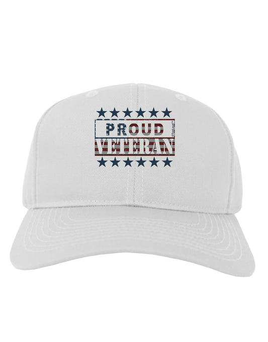 Proud Veteran Flag Adult Baseball Cap Hat-Baseball Cap-TooLoud-White-One Size-Davson Sales