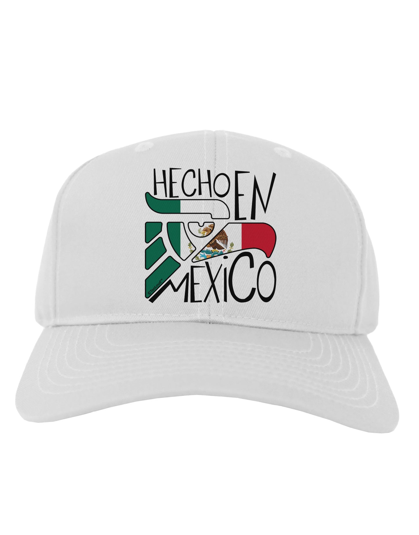 Hecho en Mexico Design - Mexican Flag Adult Baseball Cap Hat by TooLoud-Baseball Cap-TooLoud-White-One Size-Davson Sales