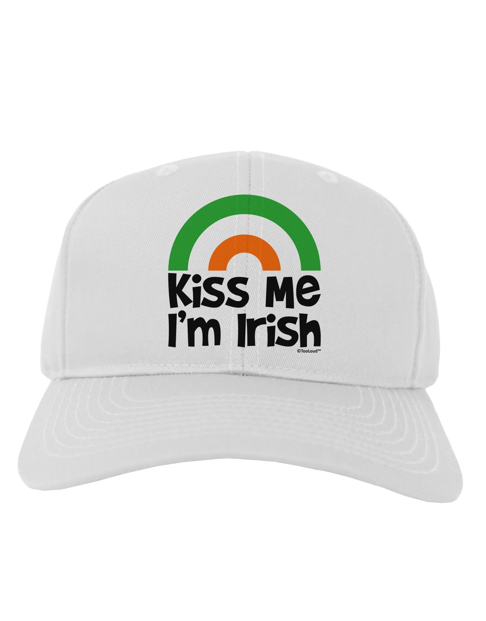 Irish Flag Rainbow - Kiss Me I'm Irish Adult Baseball Cap Hat by TooLoud-Baseball Cap-TooLoud-White-One Size-Davson Sales