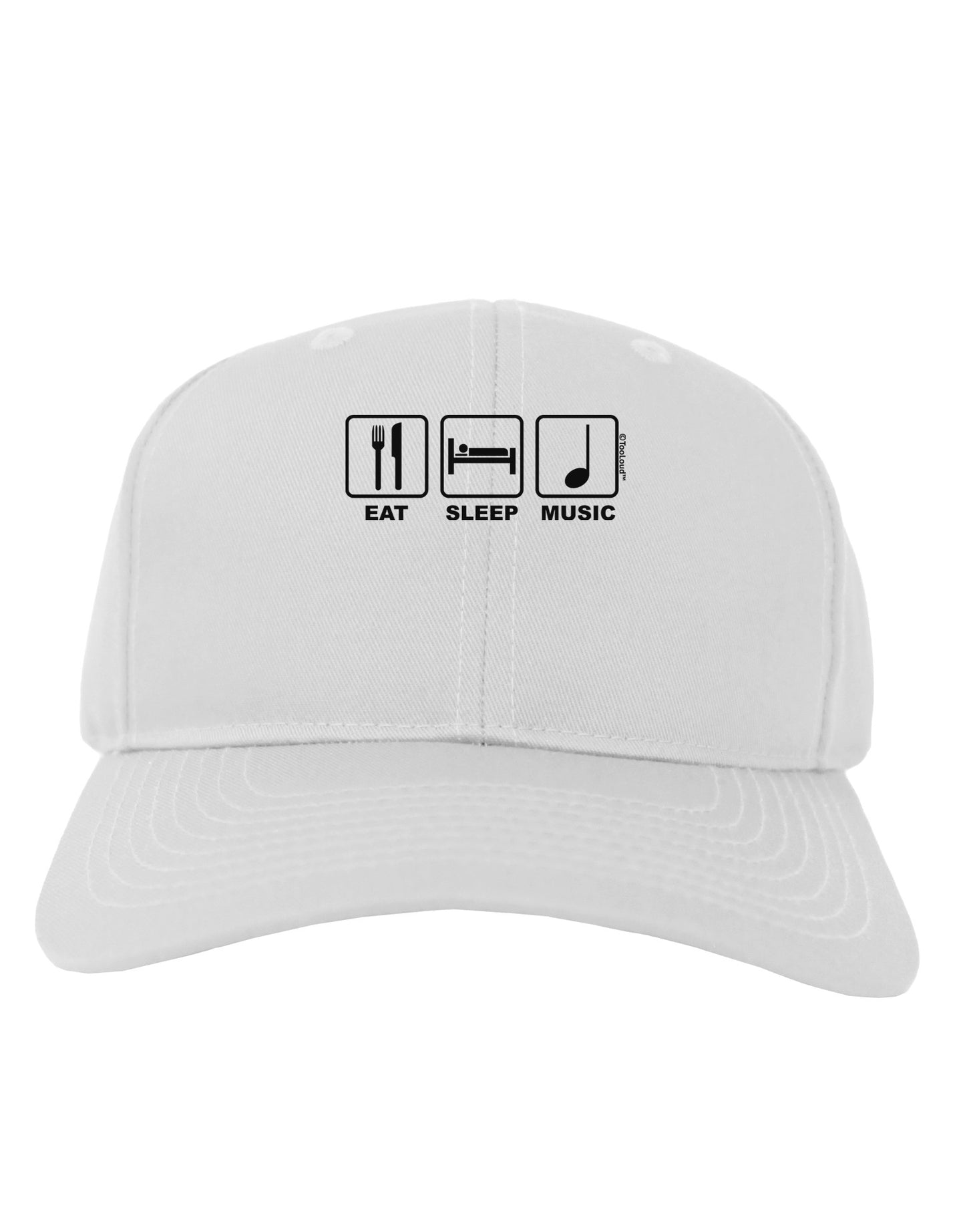 Eat Sleep Music Design Adult Baseball Cap Hat by TooLoud-Baseball Cap-TooLoud-White-One Size-Davson Sales