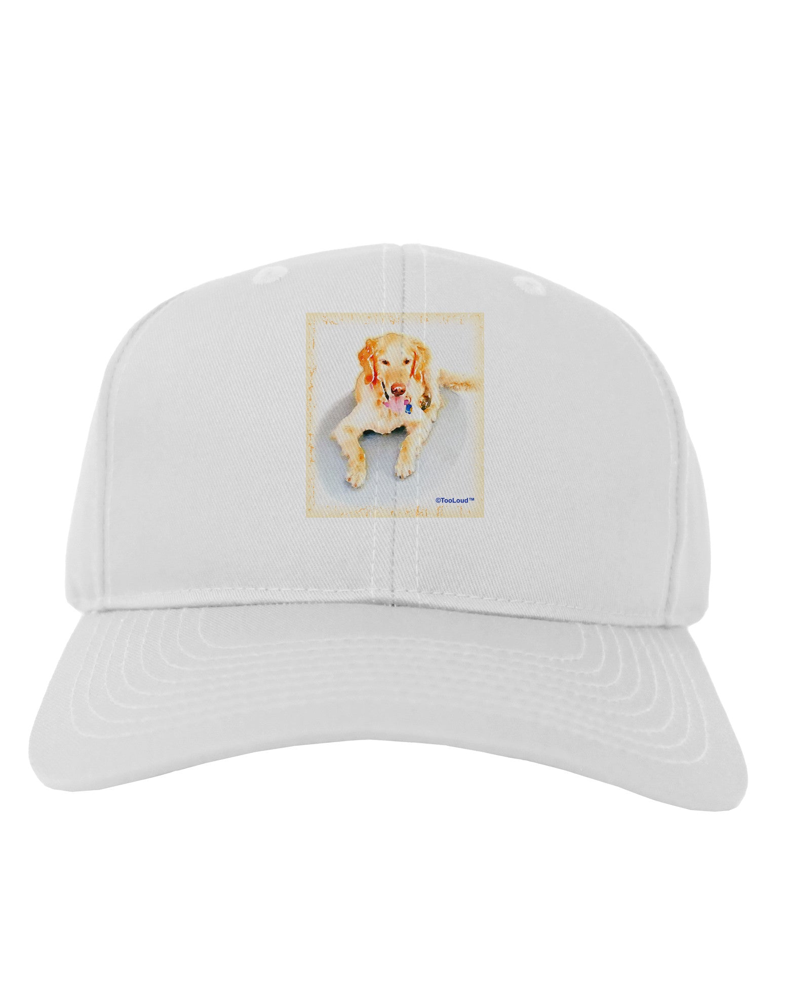Laying Retriever Watercolor Adult Baseball Cap Hat-Baseball Cap-TooLoud-White-One Size-Davson Sales