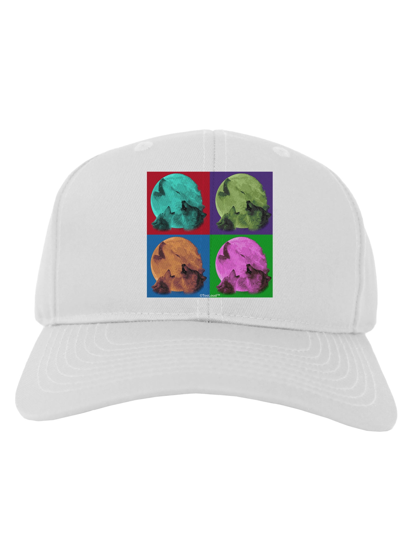 Three Wolves Howling - Pop-Art #1 Adult Baseball Cap Hat by TooLoud-Baseball Cap-TooLoud-White-One Size-Davson Sales