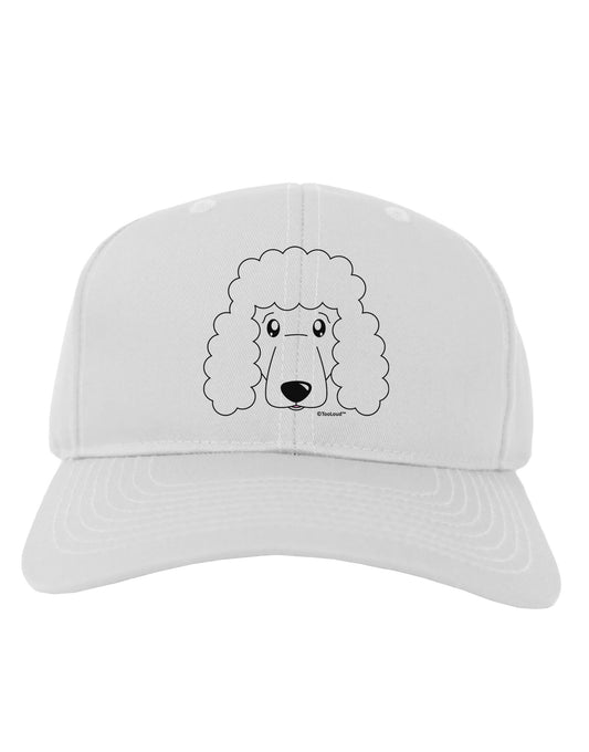Cute Poodle Dog - White Adult Baseball Cap Hat by TooLoud-Baseball Cap-TooLoud-White-One Size-Davson Sales