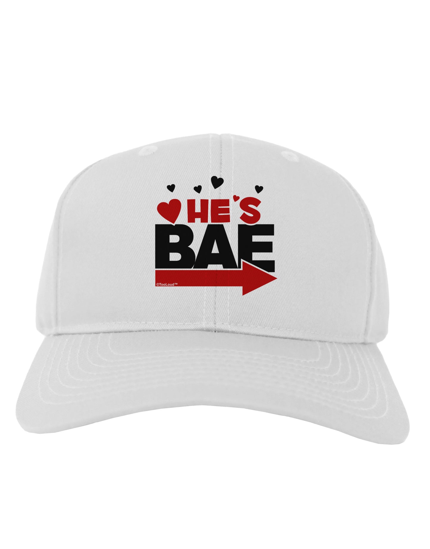 He's BAE - Right Arrow Adult Baseball Cap Hat-Baseball Cap-TooLoud-White-One Size-Davson Sales
