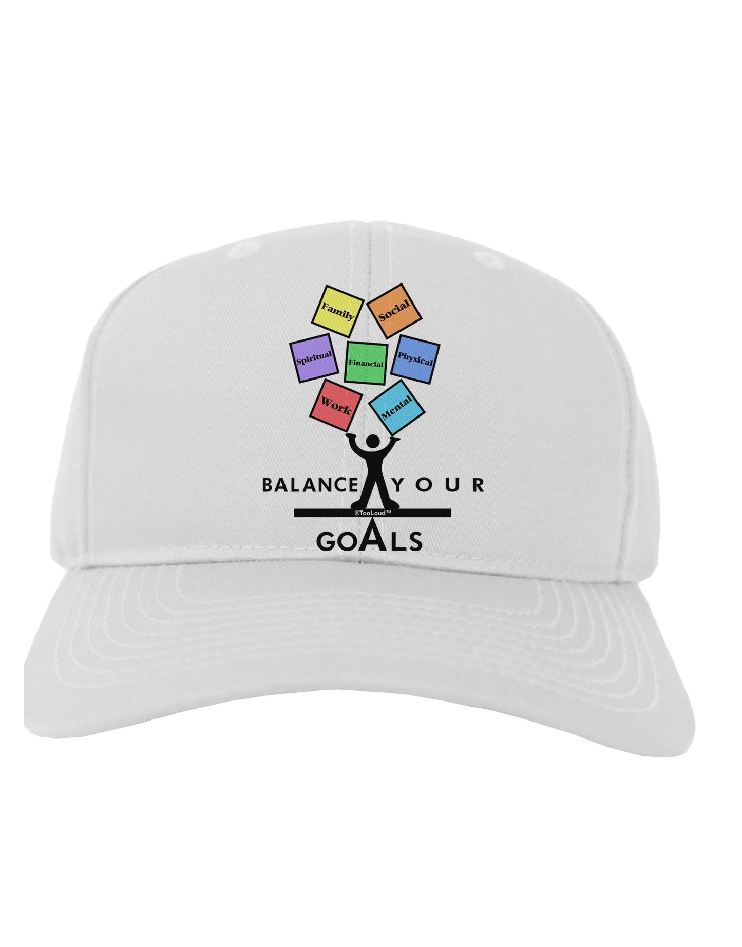 Balance Your Goals Adult Baseball Cap Hat-Baseball Cap-TooLoud-White-One Size-Davson Sales