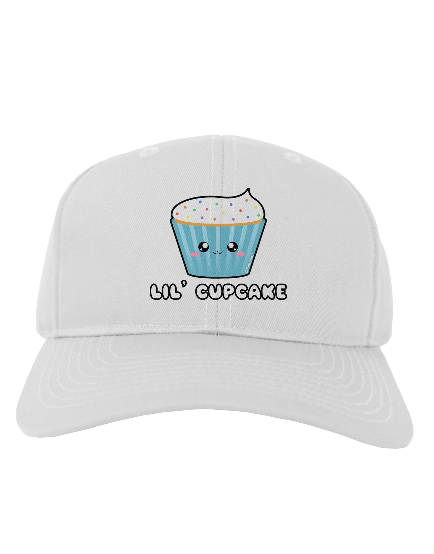 Cute Cupcake with Sprinkles - Lil Cupcake Adult Baseball Cap Hat by TooLoud-Baseball Cap-TooLoud-White-One Size-Davson Sales