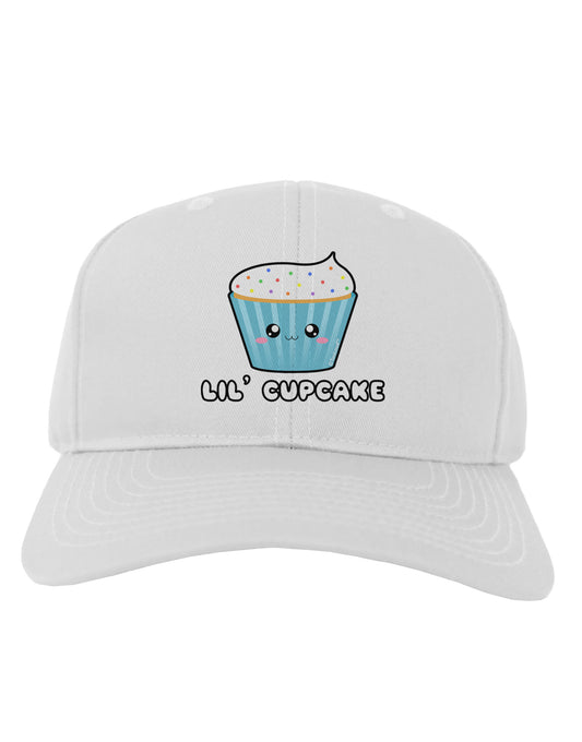 Cute Cupcake with Sprinkles - Lil Cupcake Adult Baseball Cap Hat by TooLoud-Baseball Cap-TooLoud-White-One Size-Davson Sales