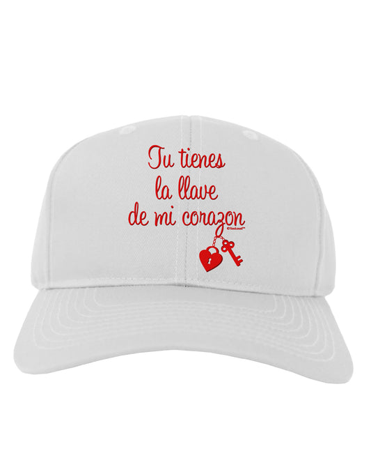 Tu Tienes La Llave De Mi Corazon Adult Baseball Cap Hat by TooLoud-Baseball Cap-TooLoud-White-One Size-Davson Sales