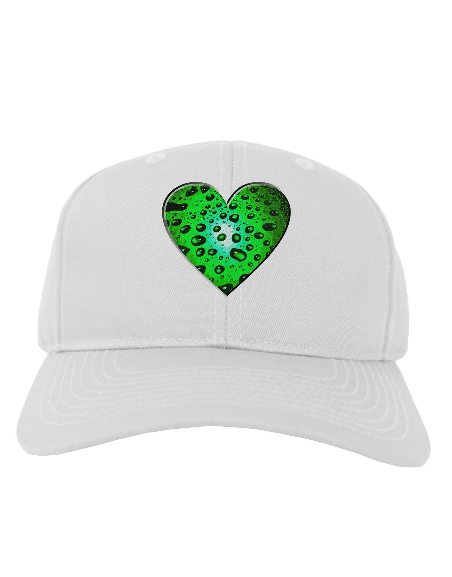 Water Droplet Heart Green Adult Baseball Cap Hat by TooLoud-Baseball Cap-TooLoud-White-One Size-Davson Sales