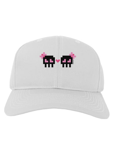 8-Bit Skull Love - Girl and Girl Adult Baseball Cap Hat-Baseball Cap-TooLoud-White-One Size-Davson Sales