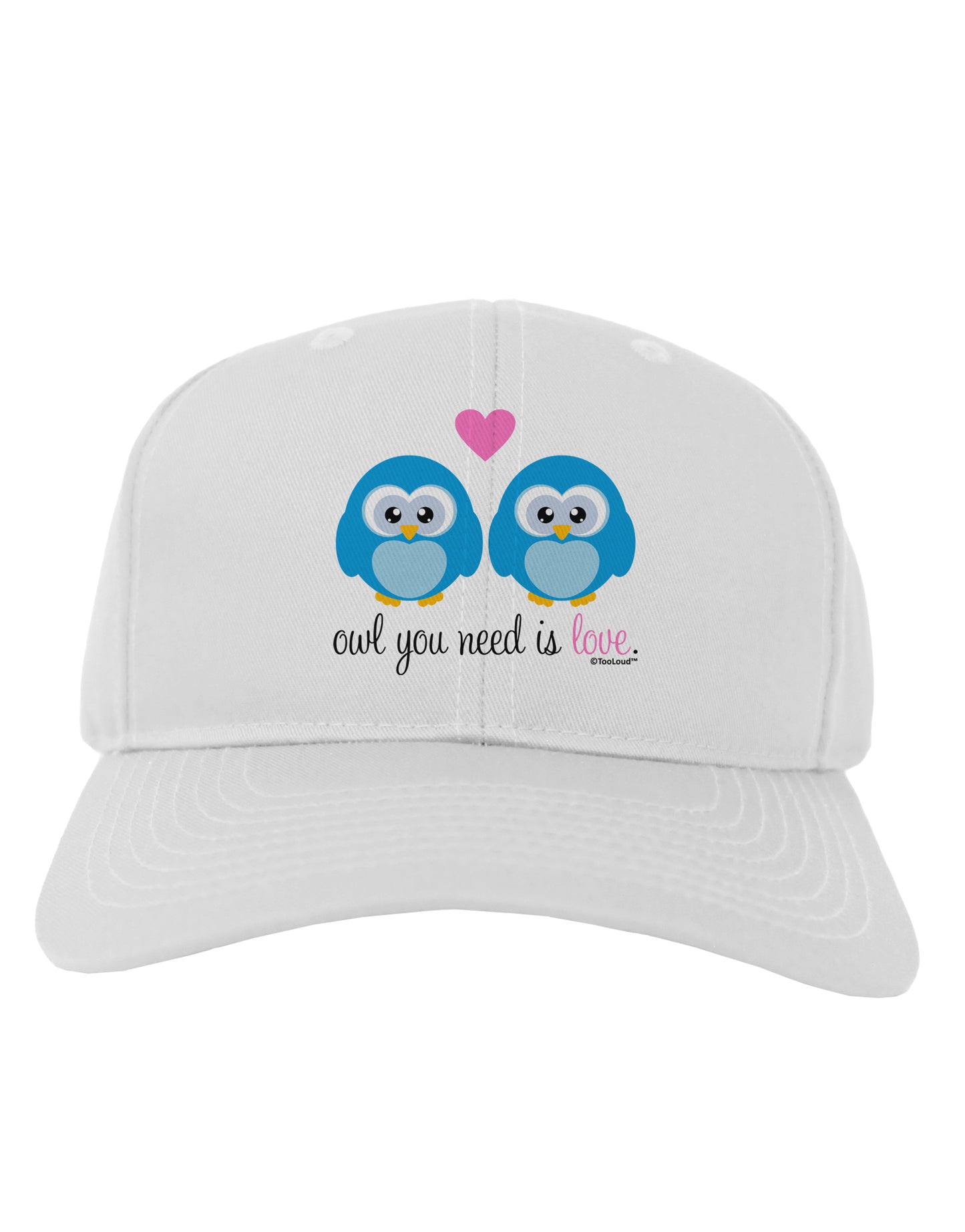 Owl You Need Is Love - Blue Owls Adult Baseball Cap Hat by TooLoud-Baseball Cap-TooLoud-White-One Size-Davson Sales