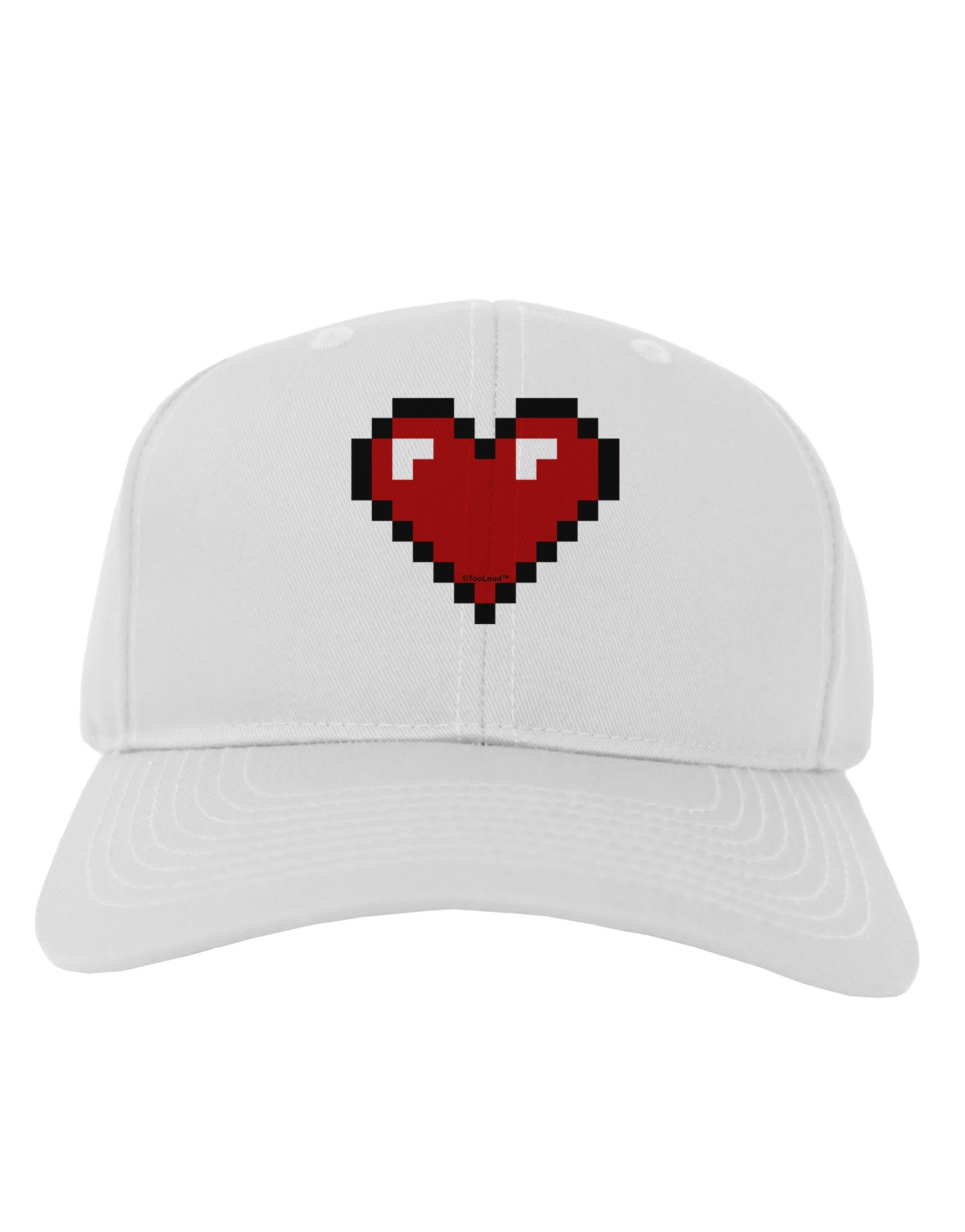 Pixel Heart Design 1 - Valentine's Day Adult Baseball Cap Hat-Baseball Cap-TooLoud-White-One Size-Davson Sales