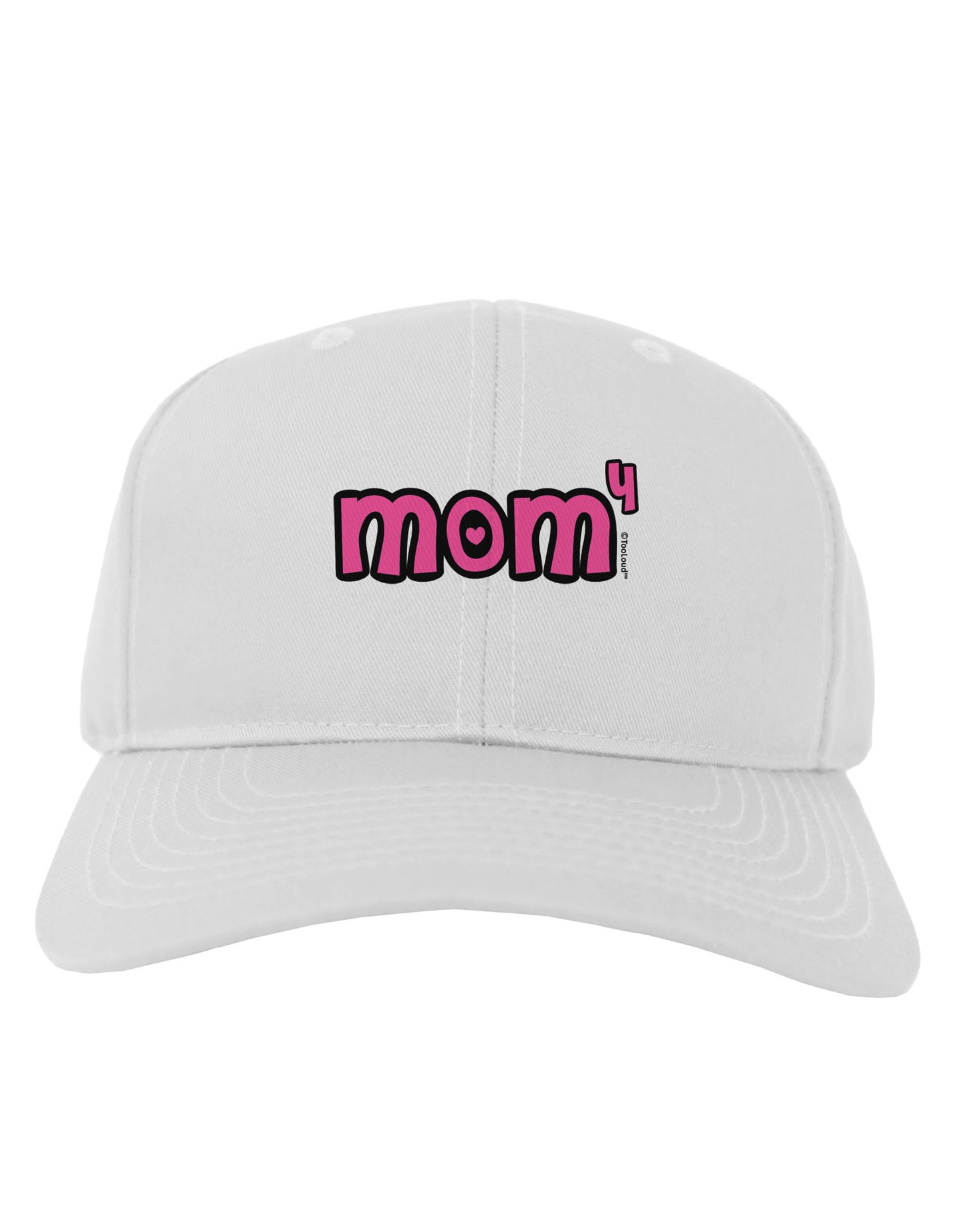 Mom to the Fourth Power - Cute Mom of 4 Design Adult Baseball Cap Hat by TooLoud-Baseball Cap-TooLoud-White-One Size-Davson Sales